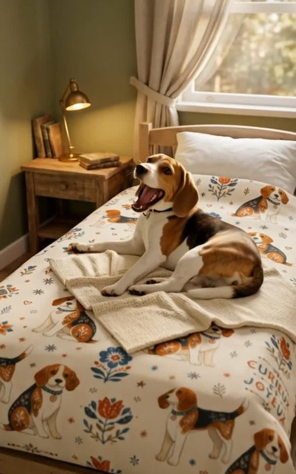 Couverture Velours Beagle – Plaid Peluche Chien Beagle