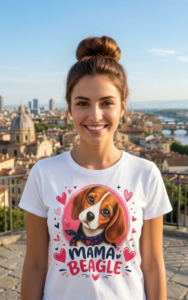 T-Shirt Femme Beagle – Maman Beagle Graphique