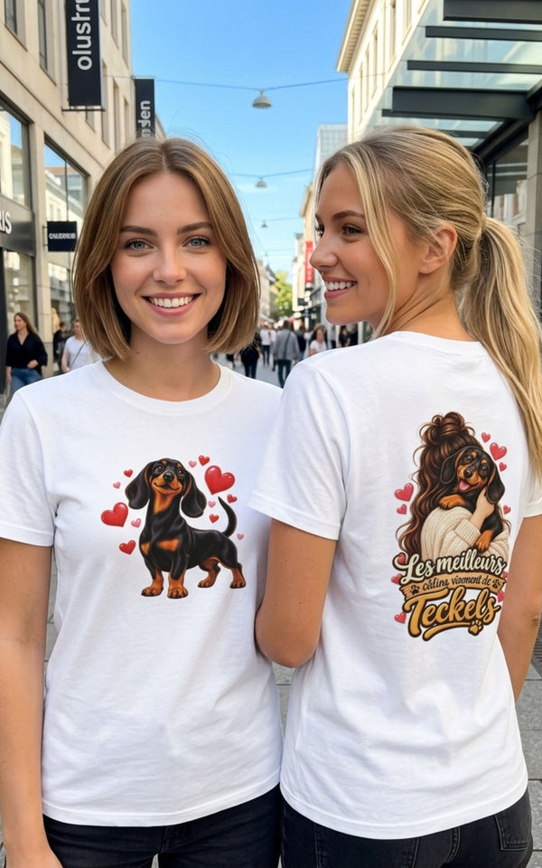 T-Shirt Teckel– Les meilleurs calins de Teckel Recto Verso