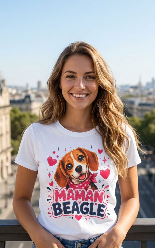 T-Shirt Femme Beagle – Maman Beagle Cadeau
