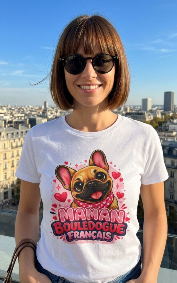 T-Shirt Femme Bouledogue Français – Maman Frenchie Cadeau
