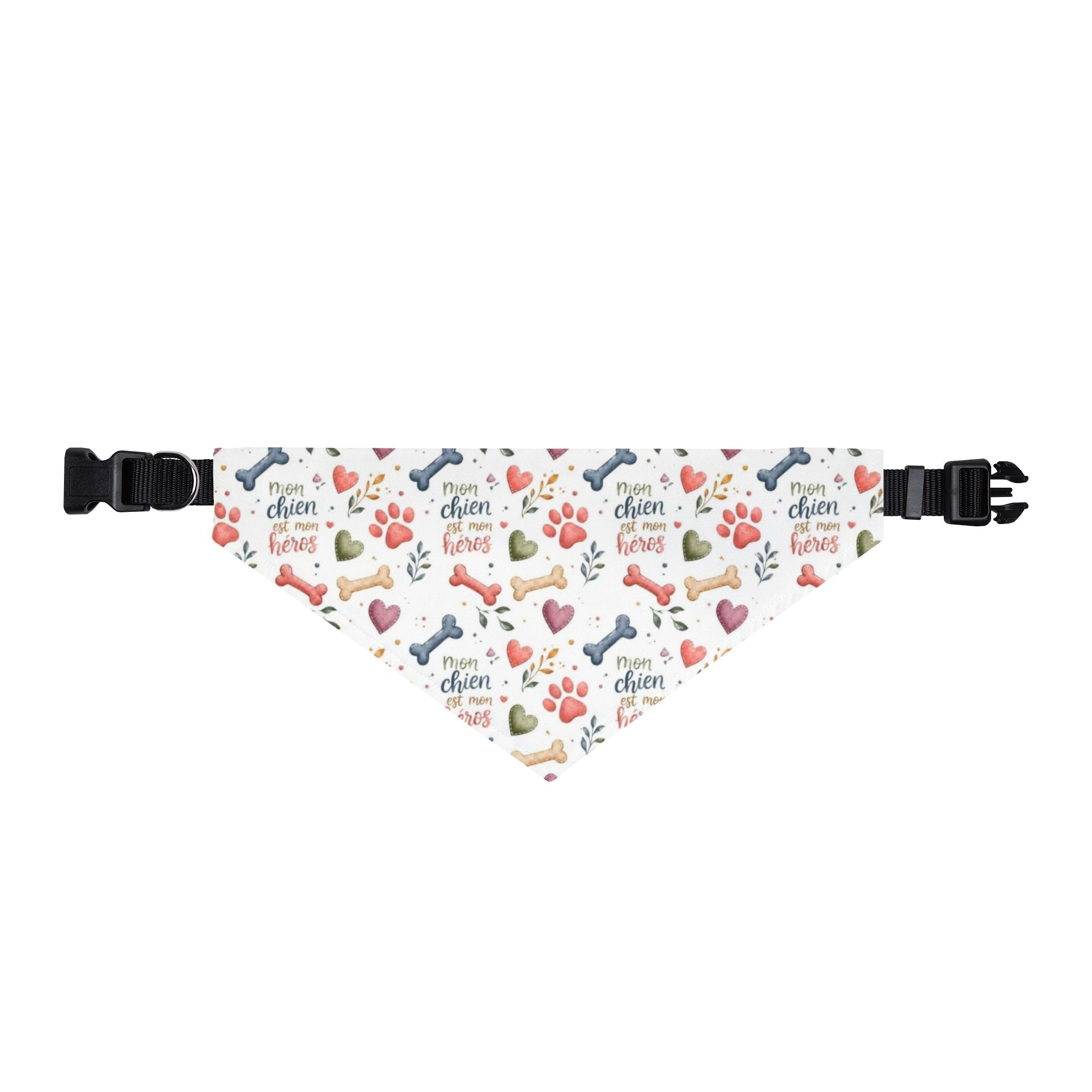 Clip-On Pet Bandana Cute Paw Prints & Hearts Pattern for Dogs