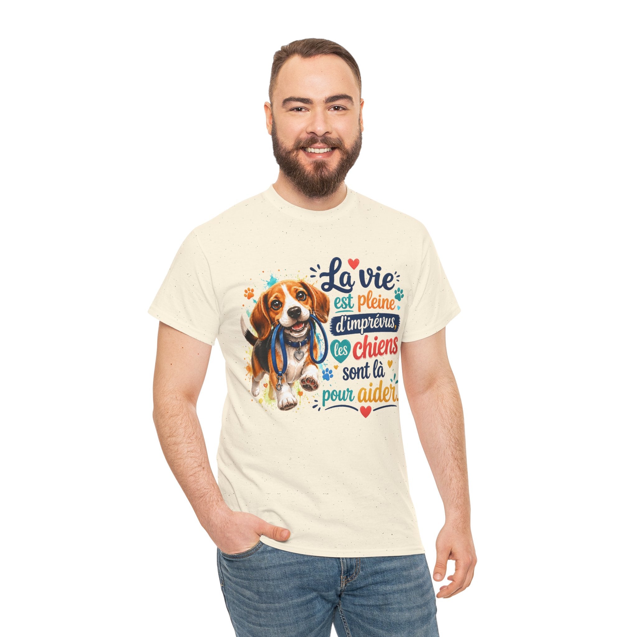 T-Shirt Beagle Humour – La Vie Est Pleine d’Imprévus