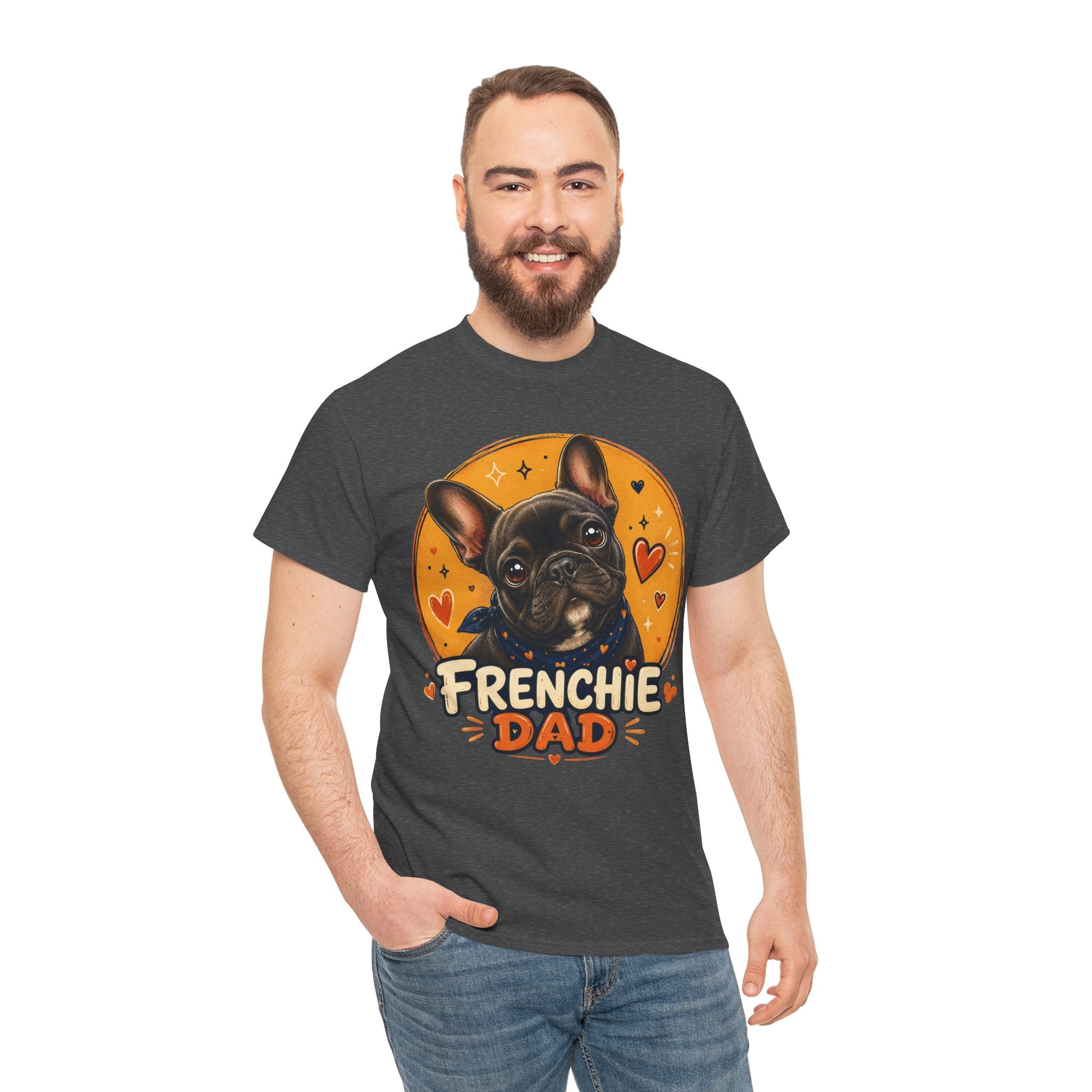 T-Shirt Homme Bouledogue Français – Papa Frenchie Graphique