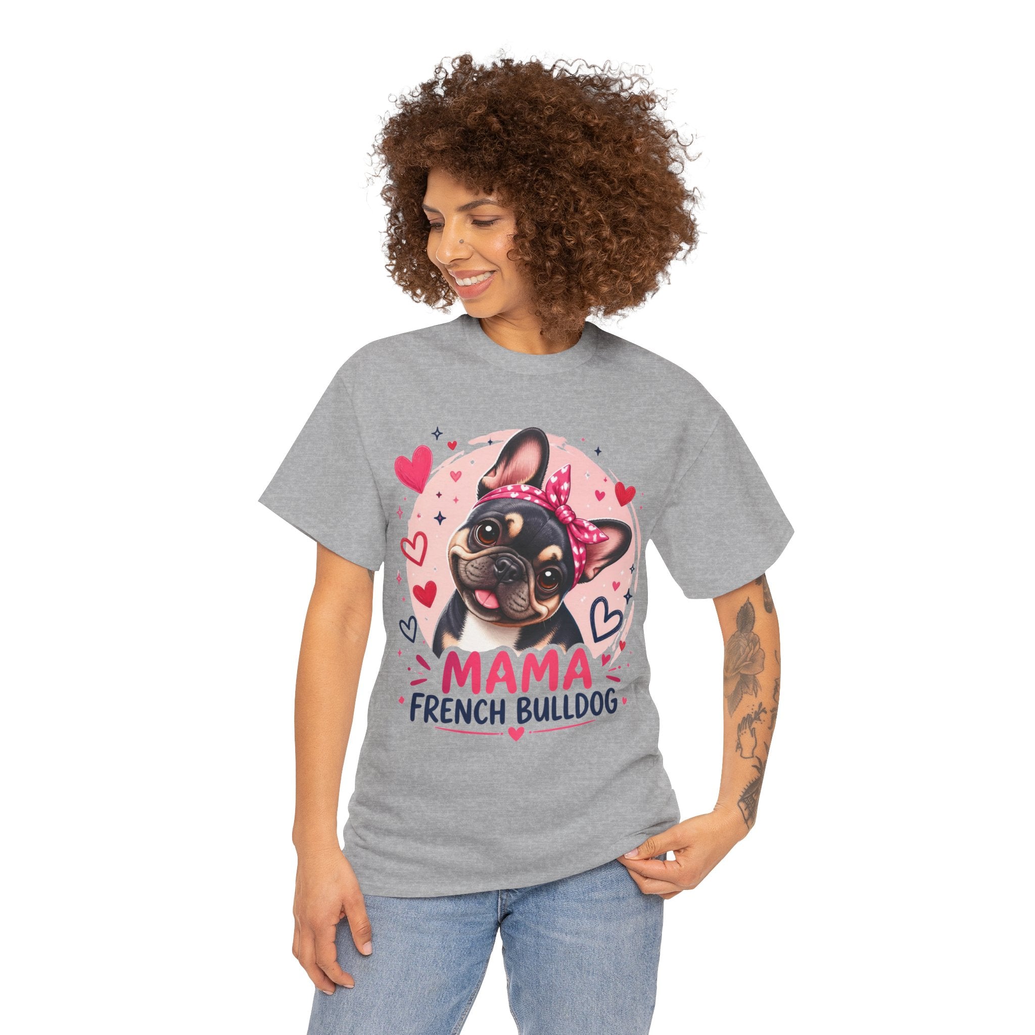 T-Shirt Femme Bouledogue Français – Mama Frenchie Graphique