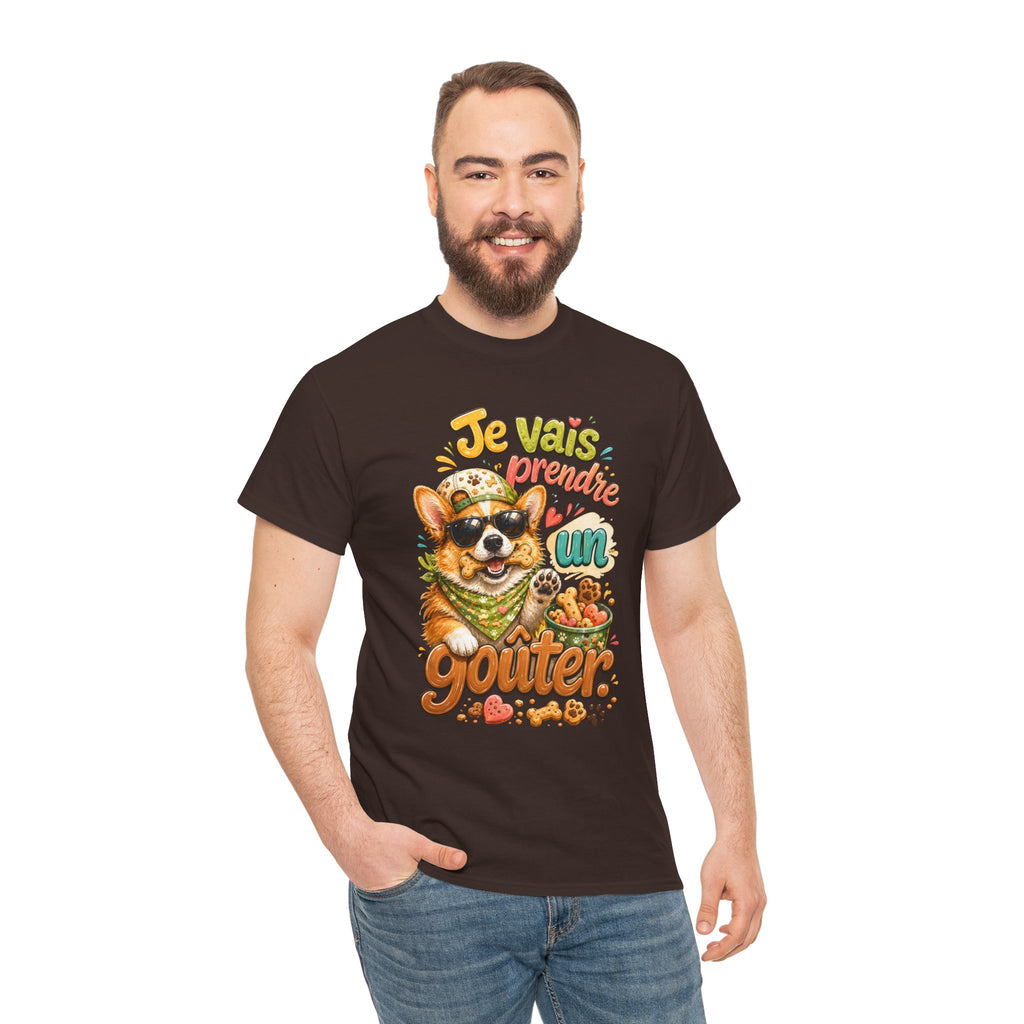 Corgi Snack Je vais prendre un goûter Cute French Dog Graphic T-Shirt