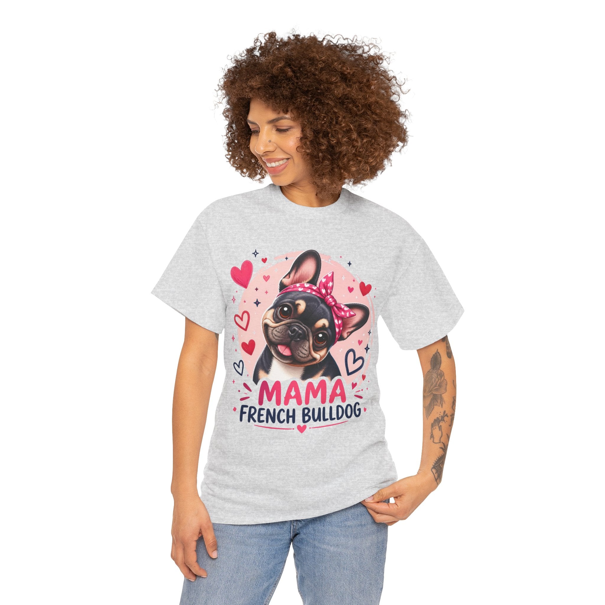 T-Shirt Femme Bouledogue Français – Mama Frenchie Graphique