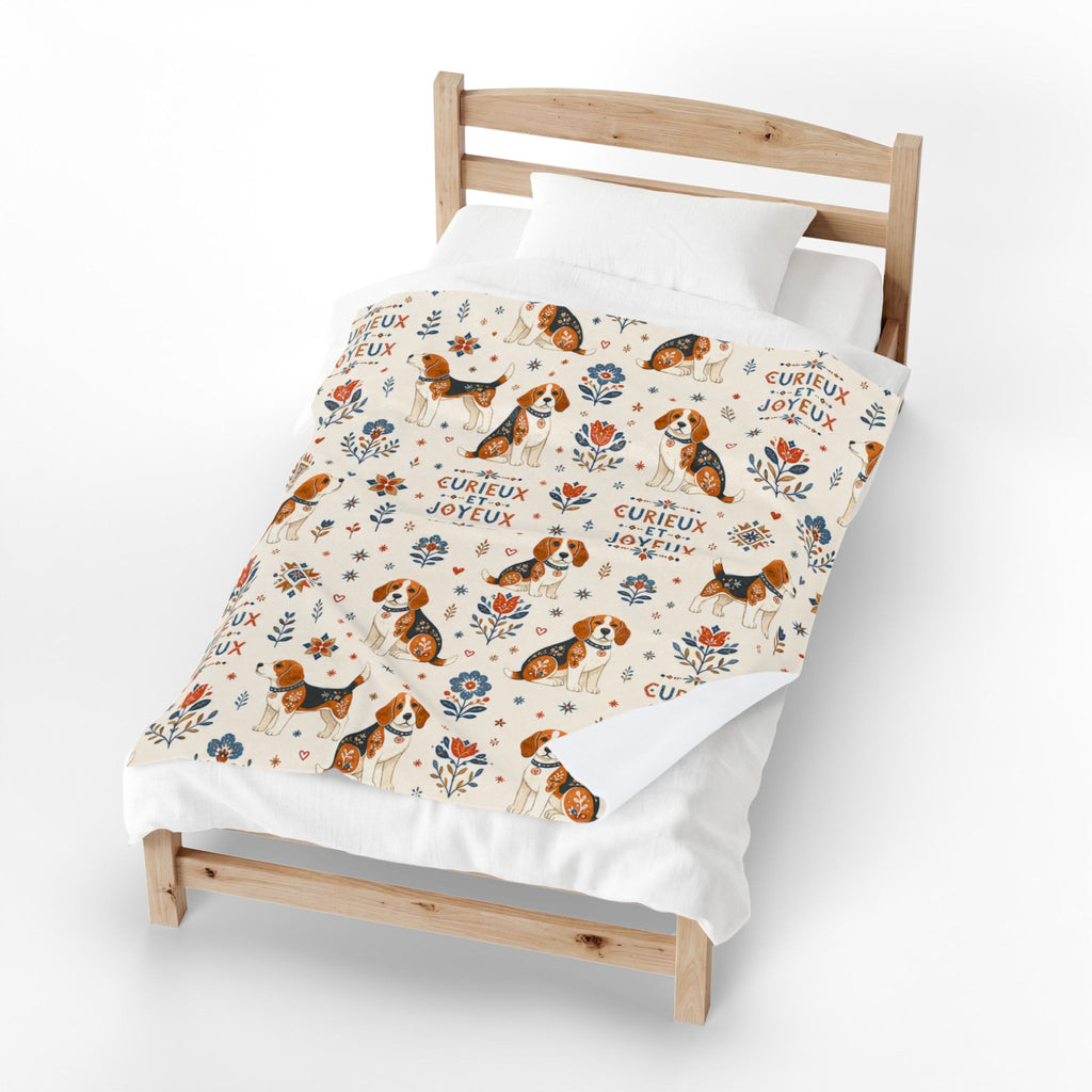 Couverture Velours Peluche Beagle - Chien Beagle