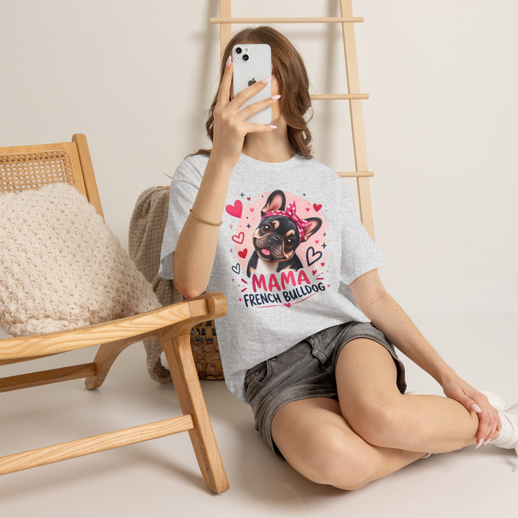 T-Shirt Femme Bouledogue Français – Mama Frenchie Graphique