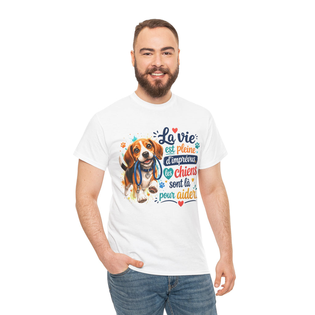 T-Shirt Beagle Humour – La Vie Est Pleine d’Imprévus