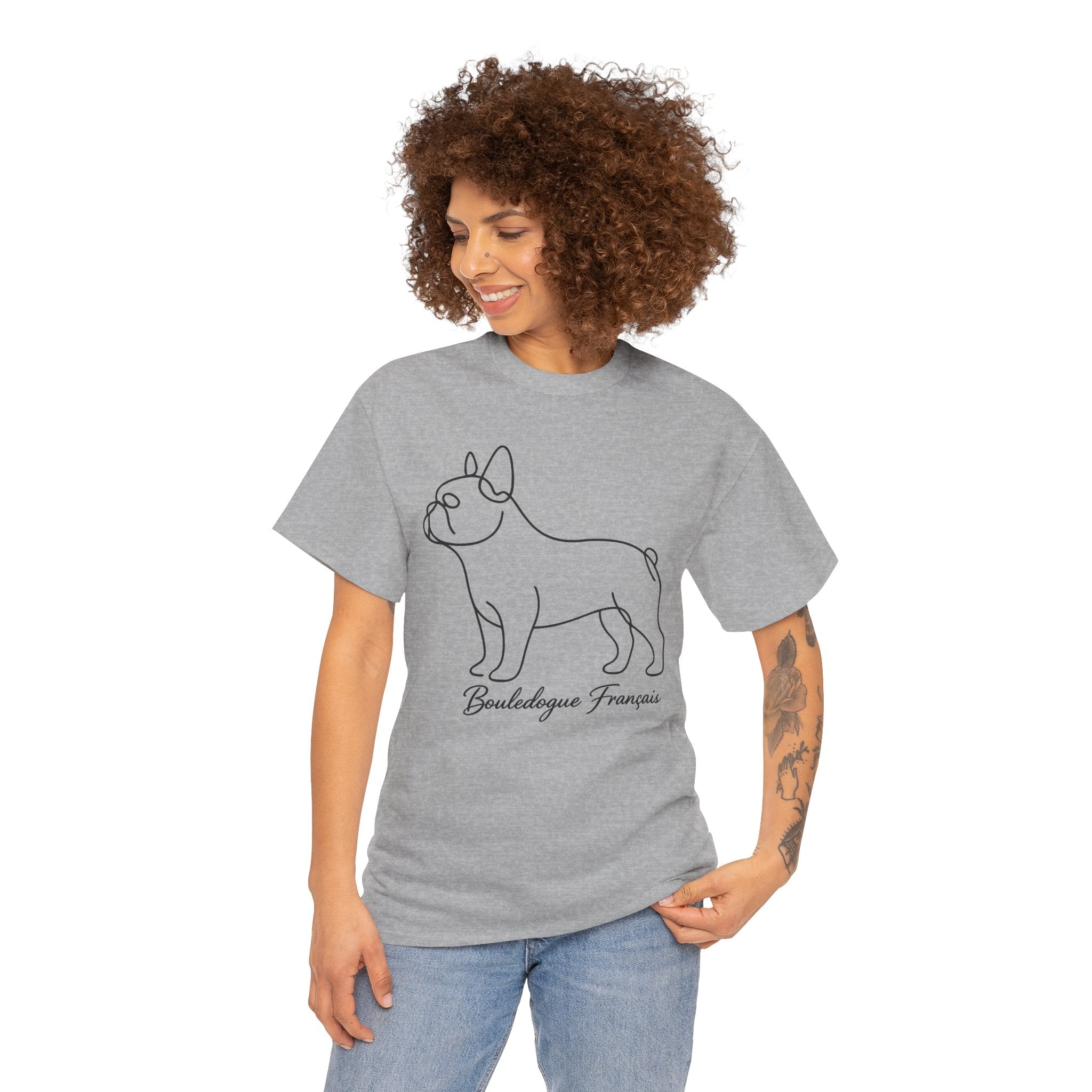 T-Shirt Bouledogue Français – Illustration Trait Recto Verso