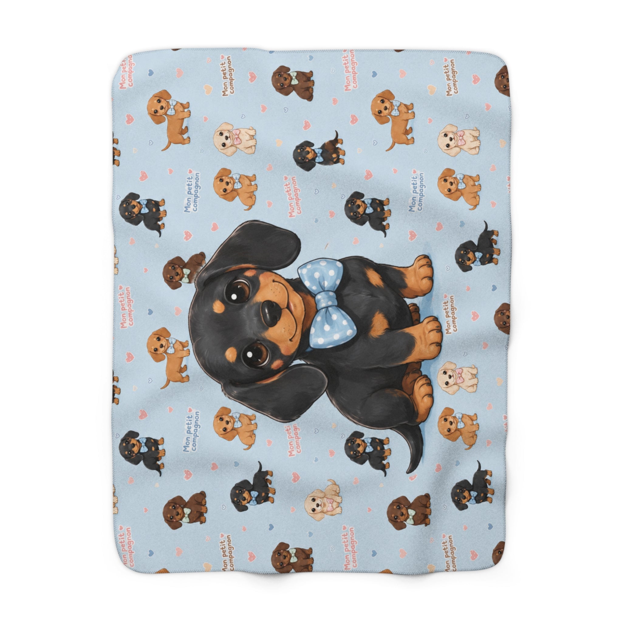 Couverture Polaire Sherpa Teckel – Plaid Peluche Chien Teckel