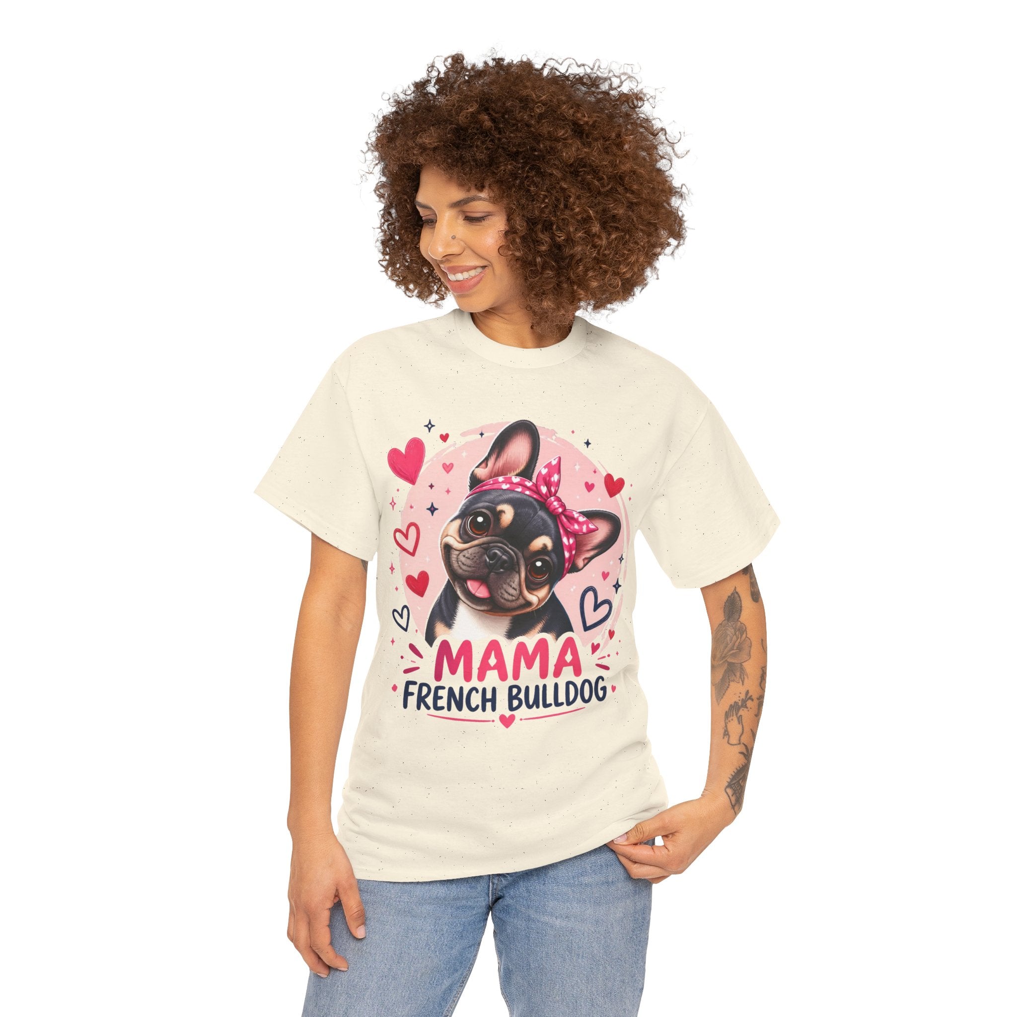T-Shirt Femme Bouledogue Français – Mama Frenchie Graphique