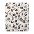 French Bulldog Sherpa Blanket Cozy Puppy Pattern Throw for Dog Lovers