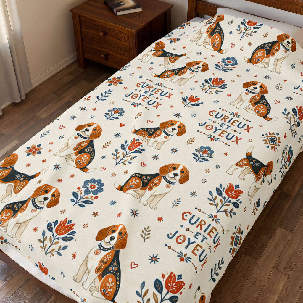 Couverture Velours Peluche Beagle - Chien Beagle