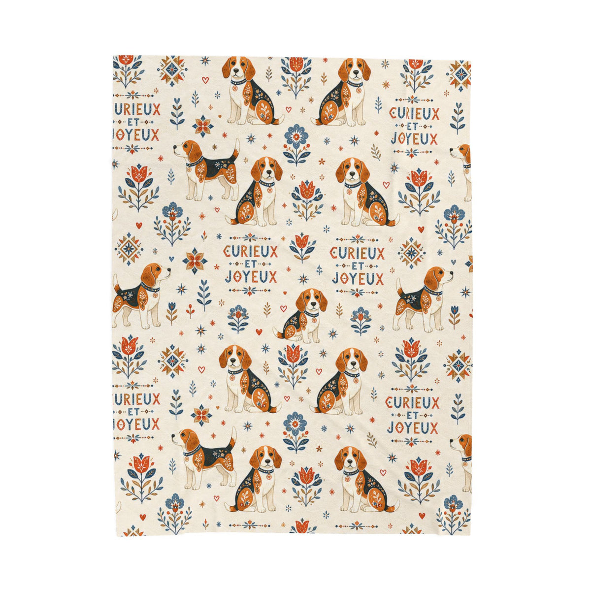Couverture Velours Beagle – Plaid Peluche Chien Beagle