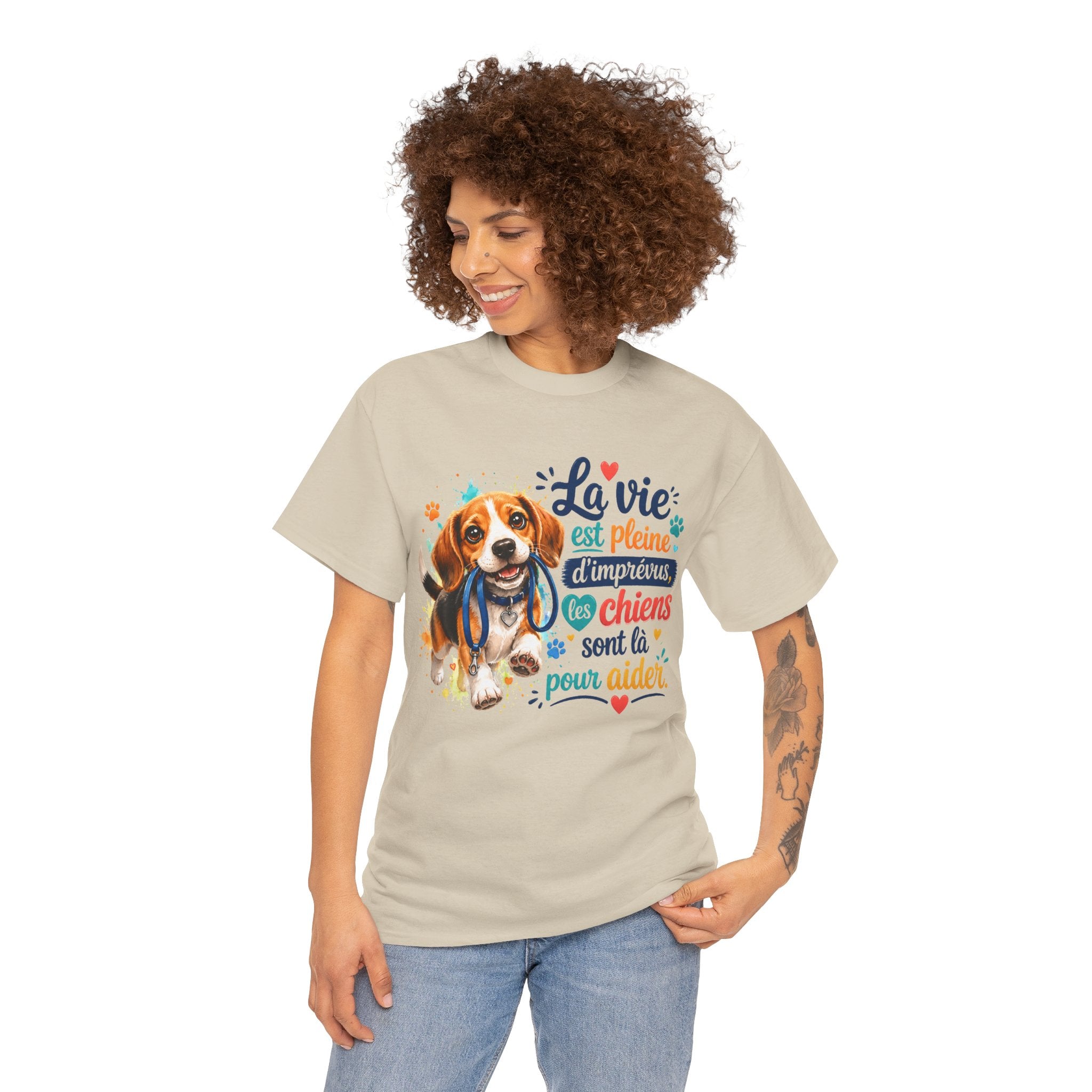 T-Shirt Beagle Humour – La Vie Est Pleine d’Imprévus