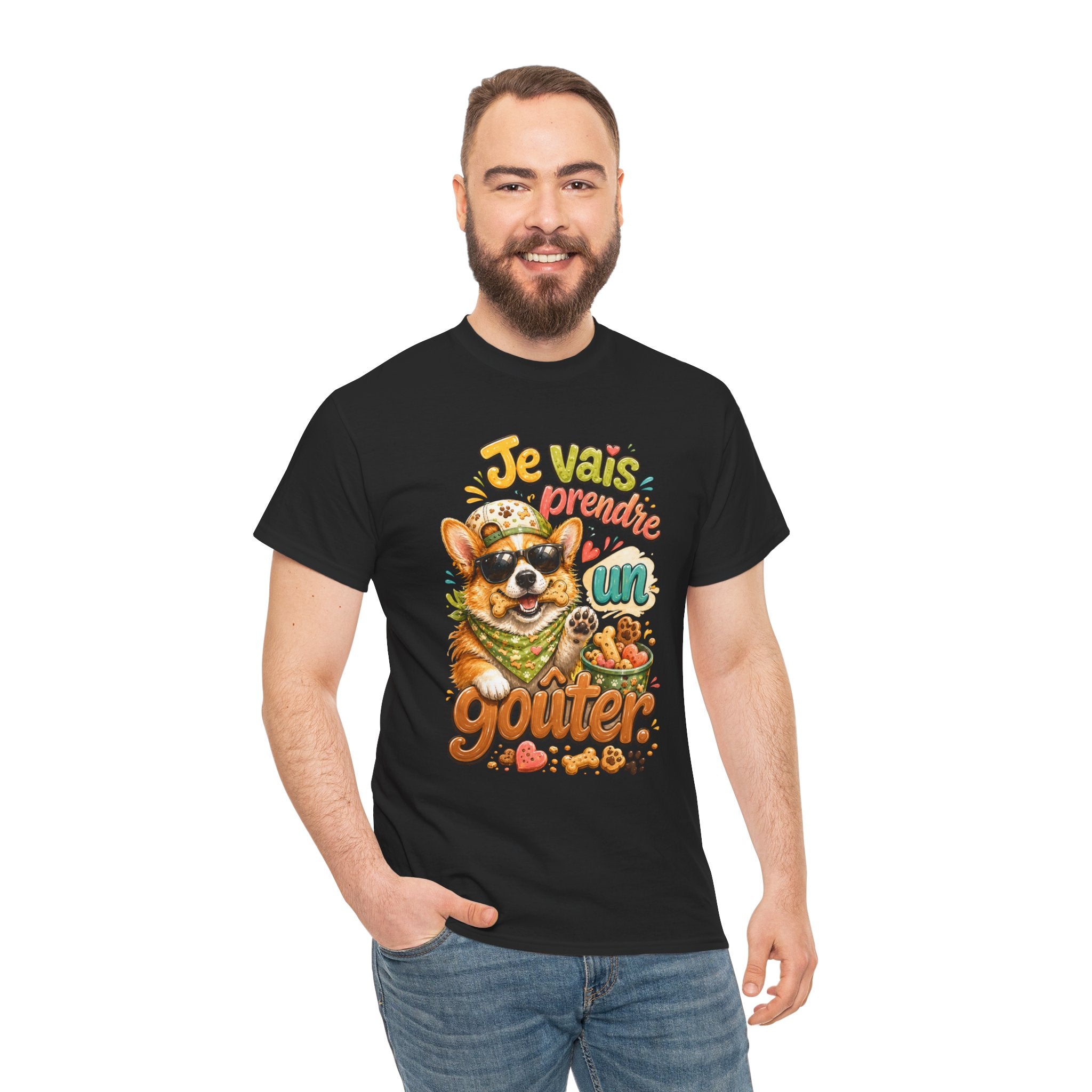 Corgi Snack Je vais prendre un goûter Cute French Dog Graphic T-Shirt