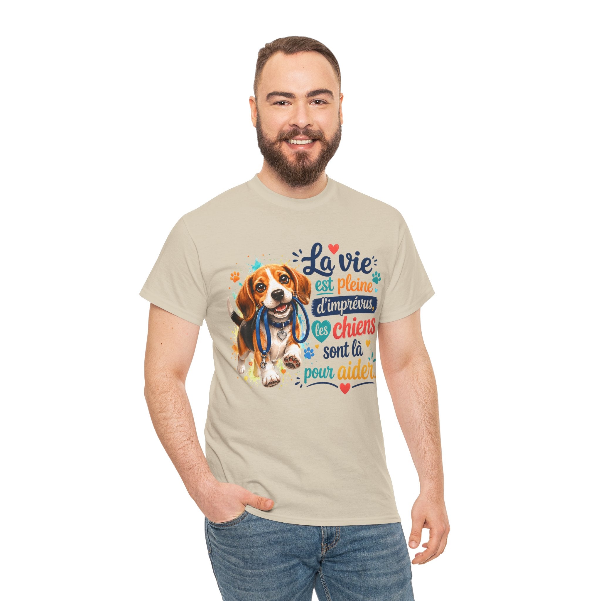 T-Shirt Beagle Humour – La Vie Est Pleine d’Imprévus
