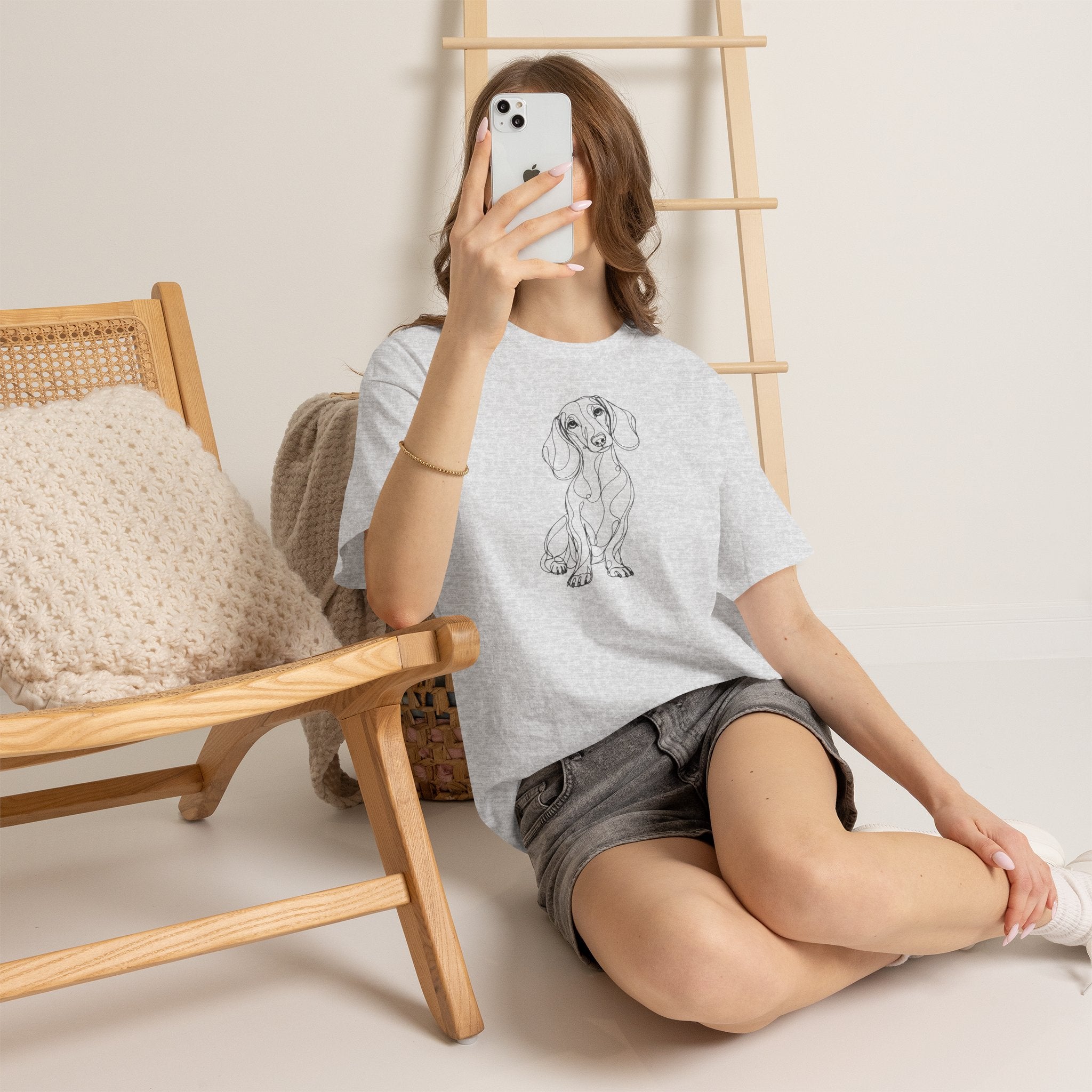 T-Shirt Teckel – Illustration Trait Recto Verso
