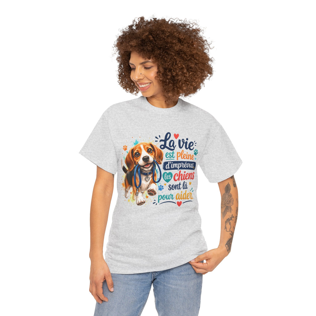 T-Shirt Beagle Humour – La Vie Est Pleine d’Imprévus