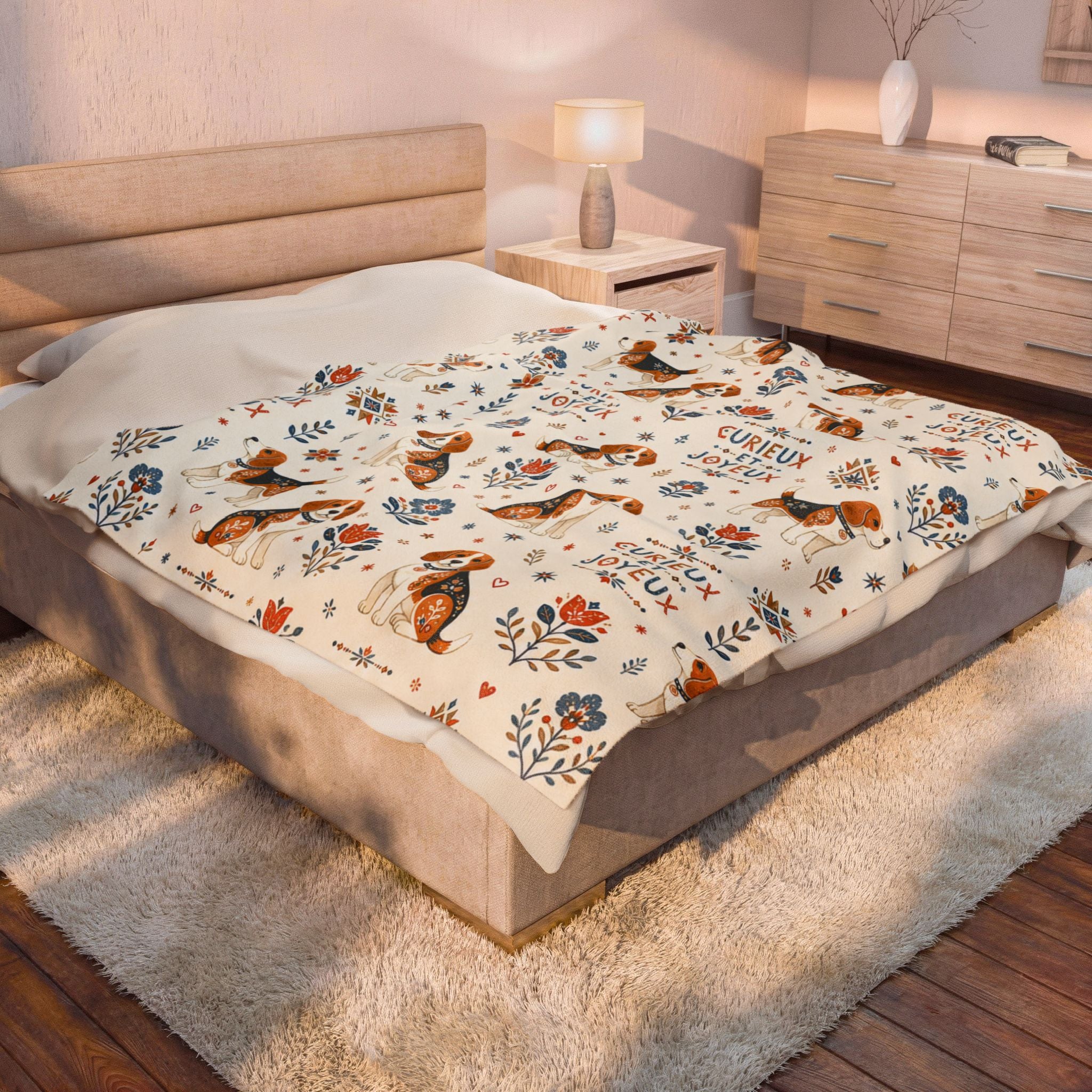 Couverture Velours Peluche Beagle - Chien Beagle