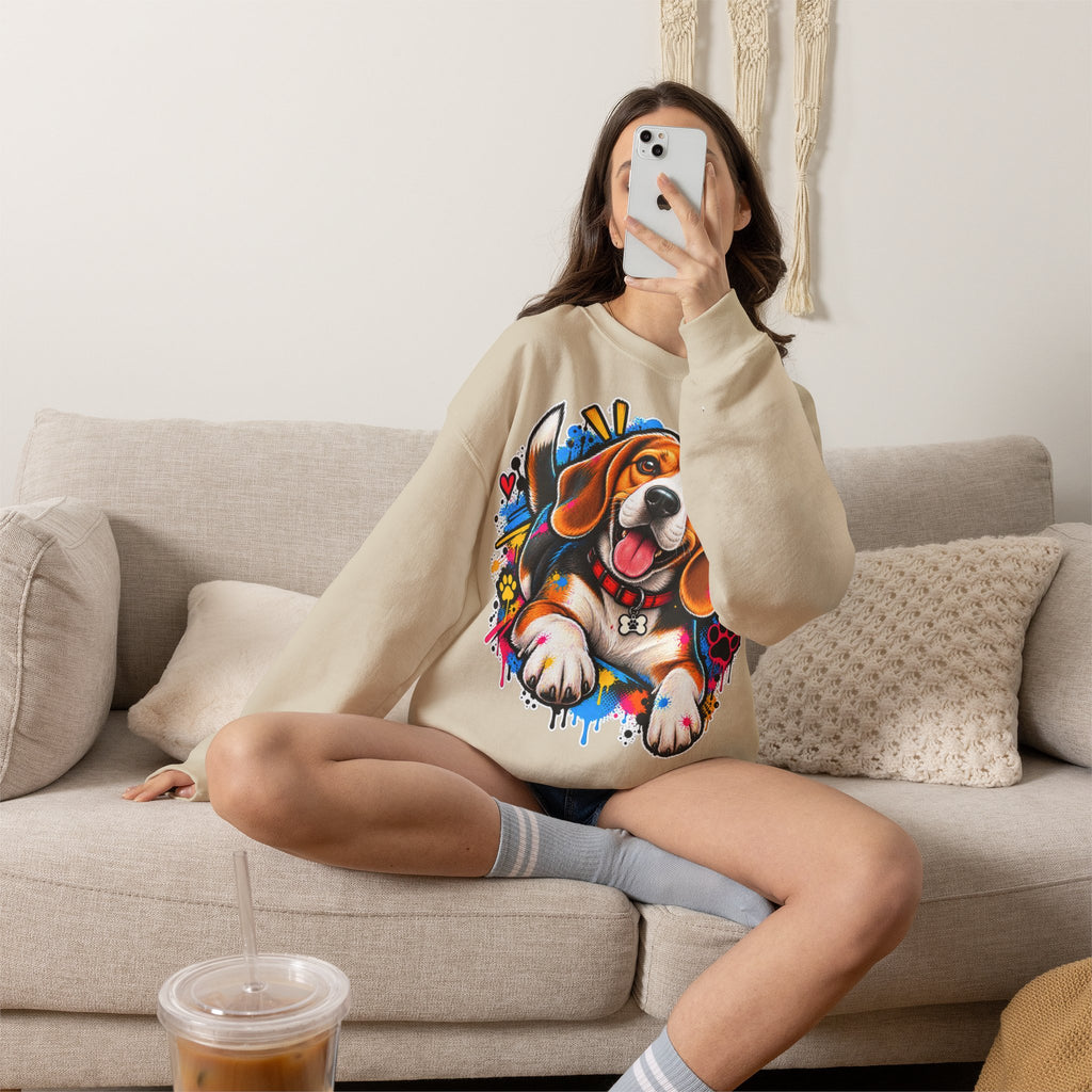 Sweatshirt Beagle – Beagle Coloré Graffiti