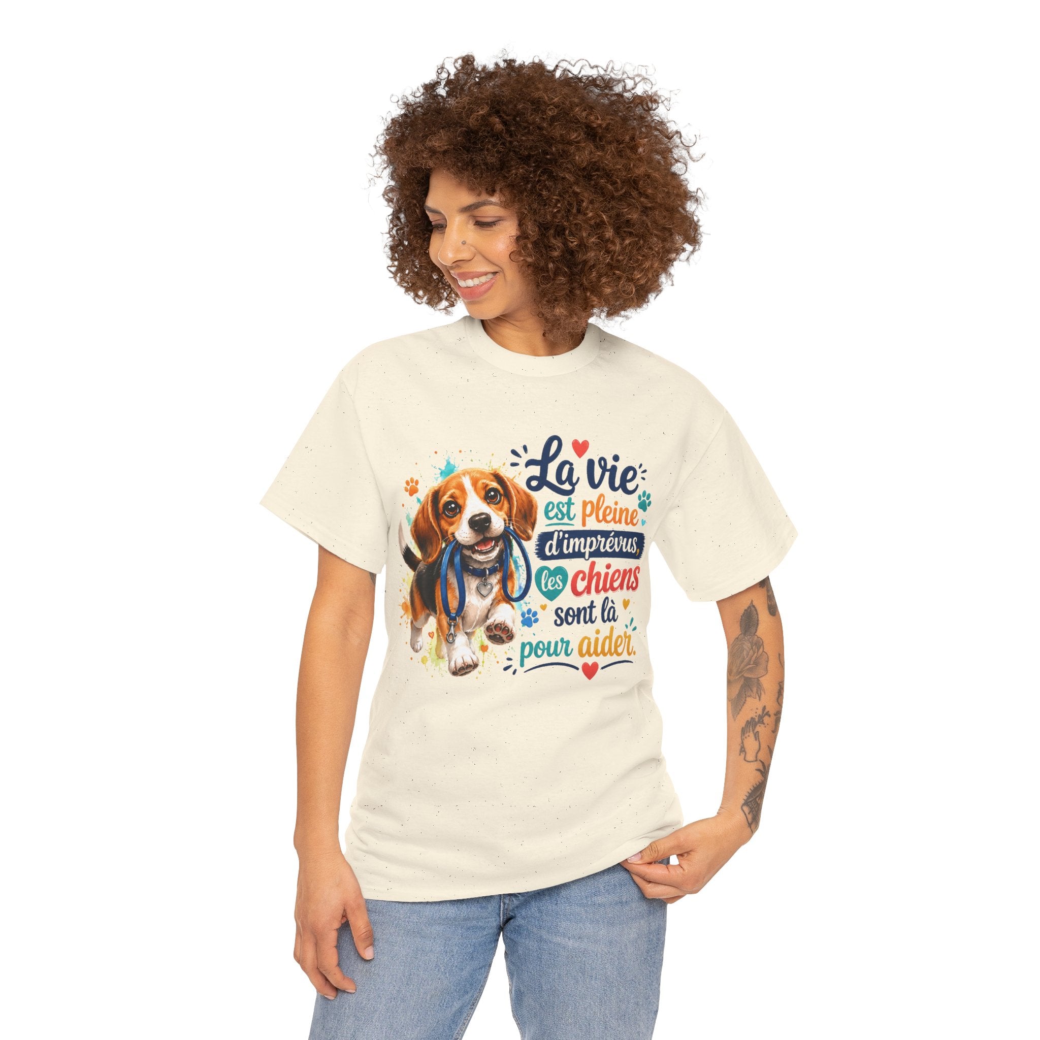 T-Shirt Beagle Humour – La Vie Est Pleine d’Imprévus