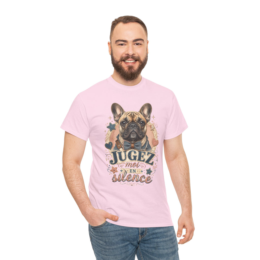 T-Shirt Bouledogue Français Humour – Jugez-Moi En Silence