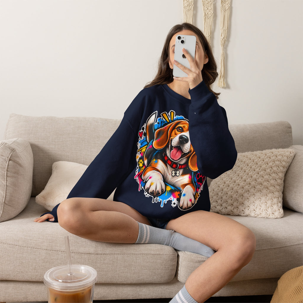 Sweatshirt Beagle – Beagle Coloré Graffiti