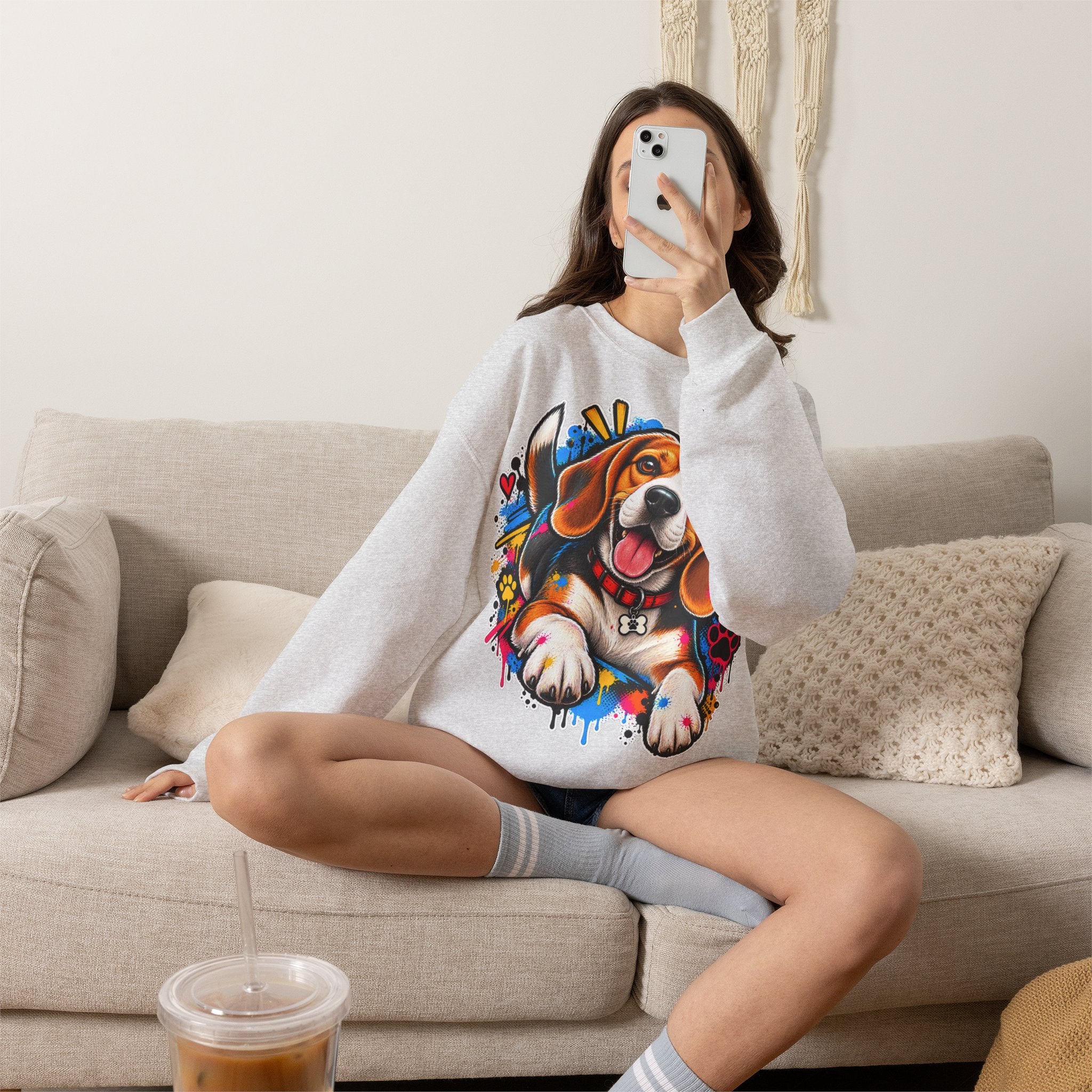 Sweatshirt Beagle – Beagle Coloré Graffiti