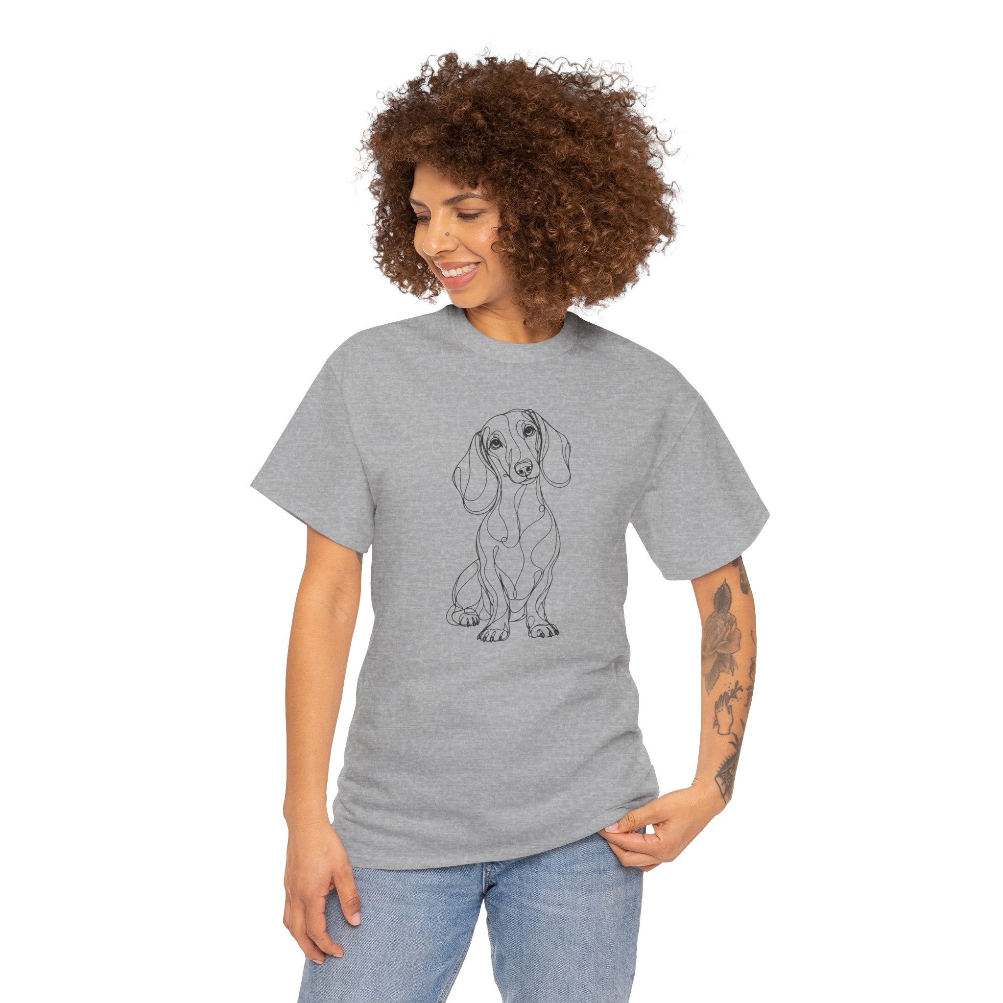 T-Shirt Teckel – Illustration Trait Recto Verso