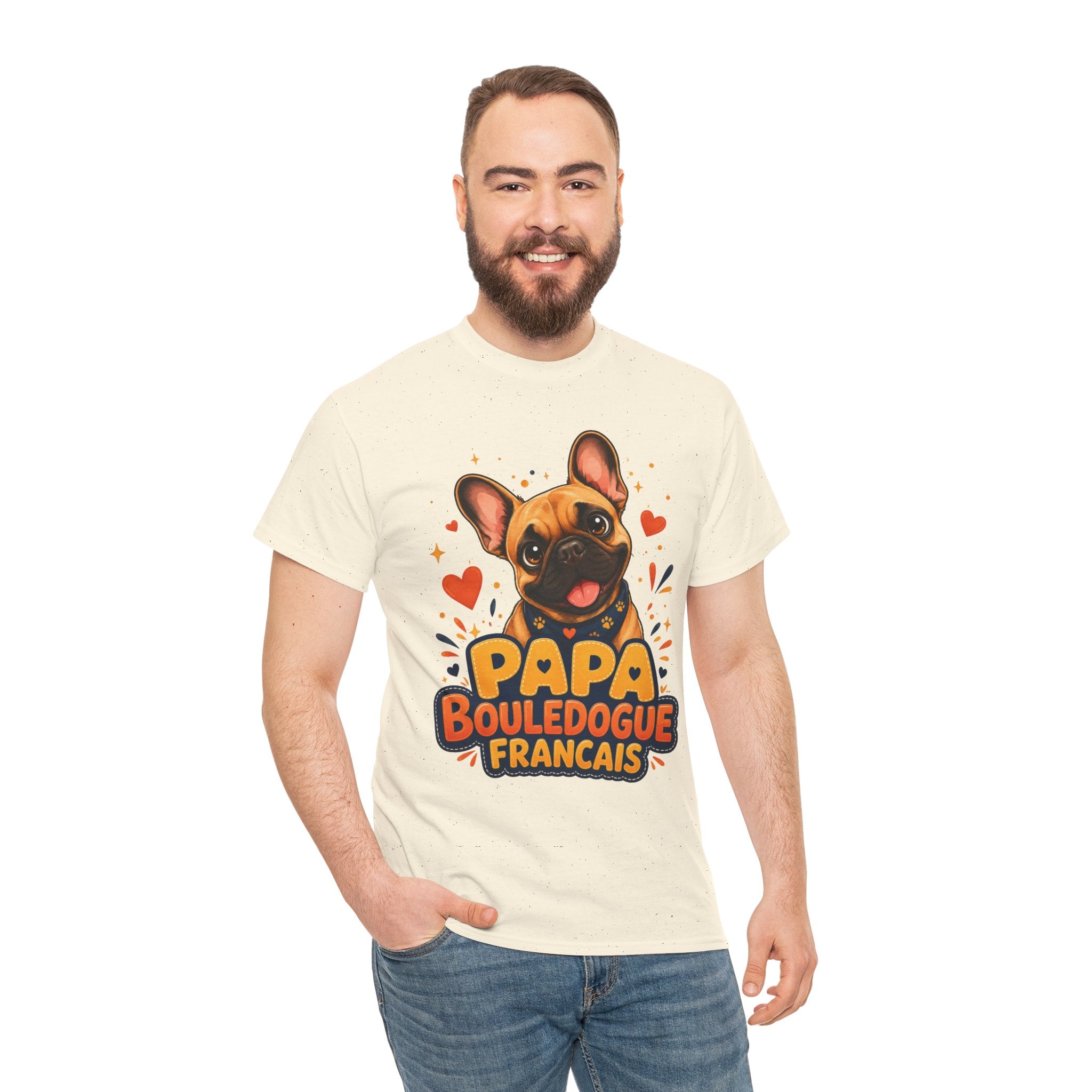 T-Shirt Homme Bouledogue Français – Papa Frenchie Cadeau