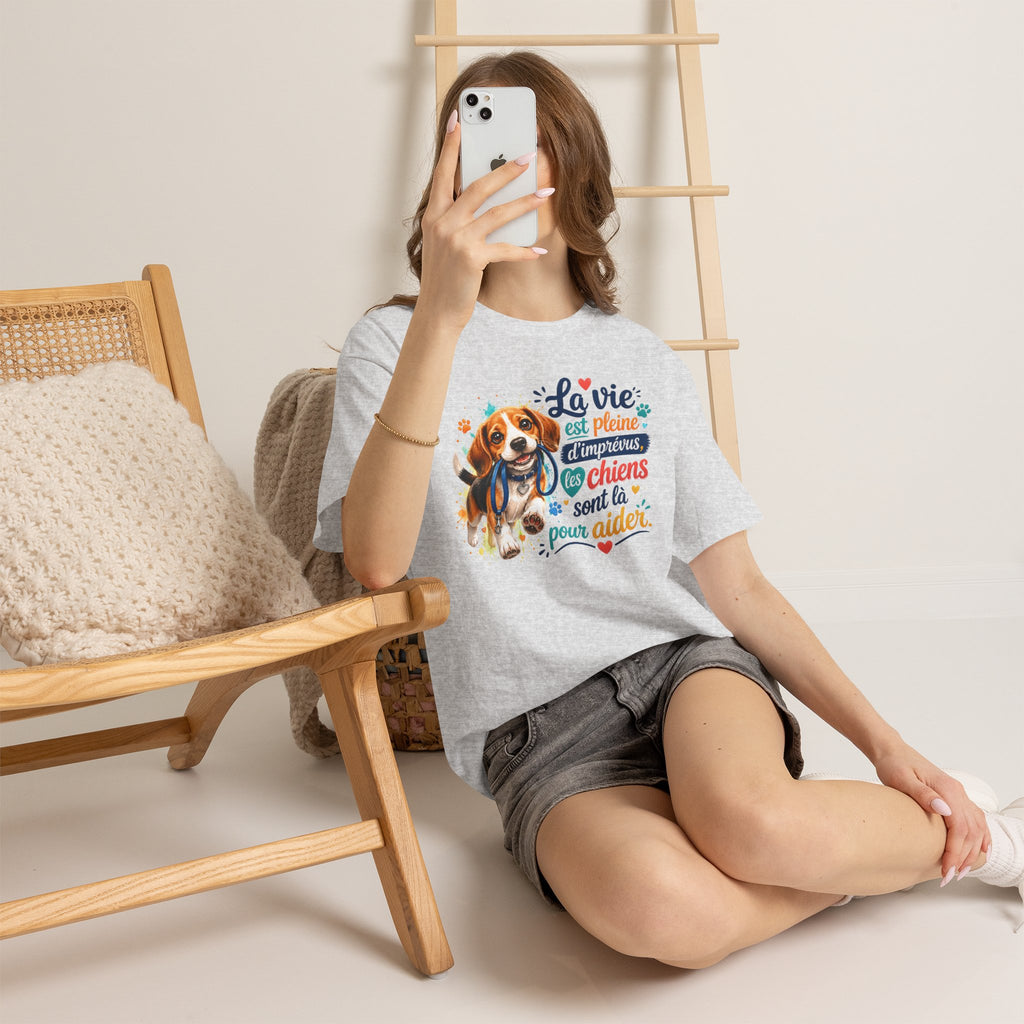 T-Shirt Beagle Humour – La Vie Est Pleine d’Imprévus