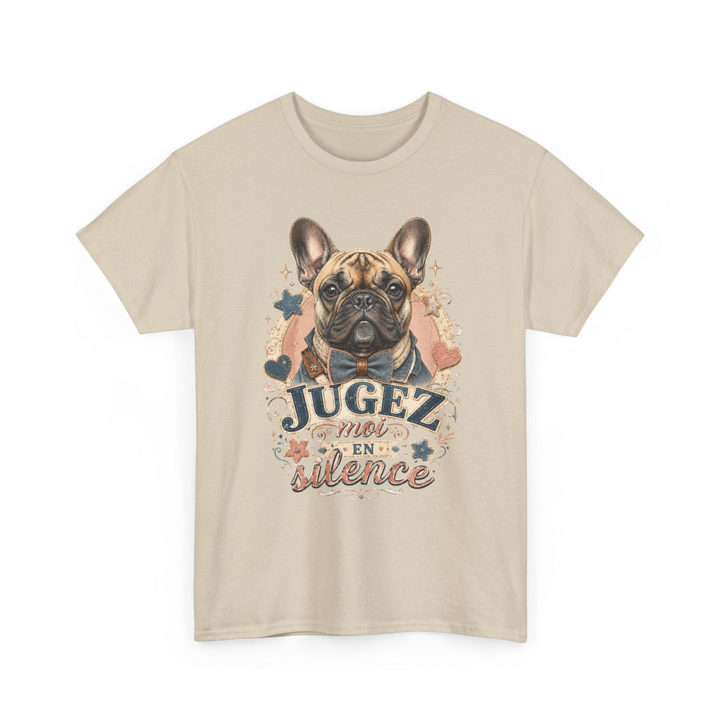 T-Shirt Bouledogue Français Humour – Jugez-Moi En Silence