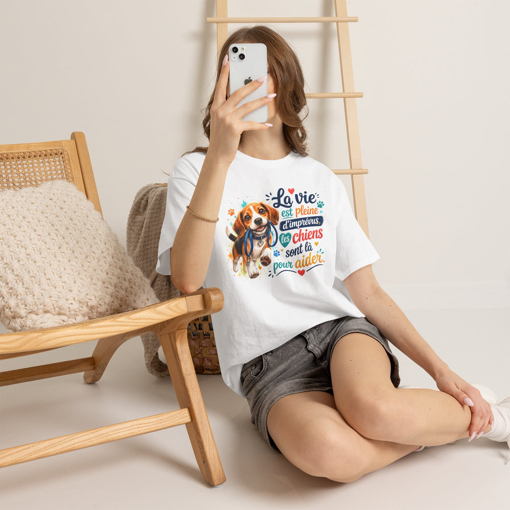 T-Shirt Beagle Humour – La Vie Est Pleine d’Imprévus