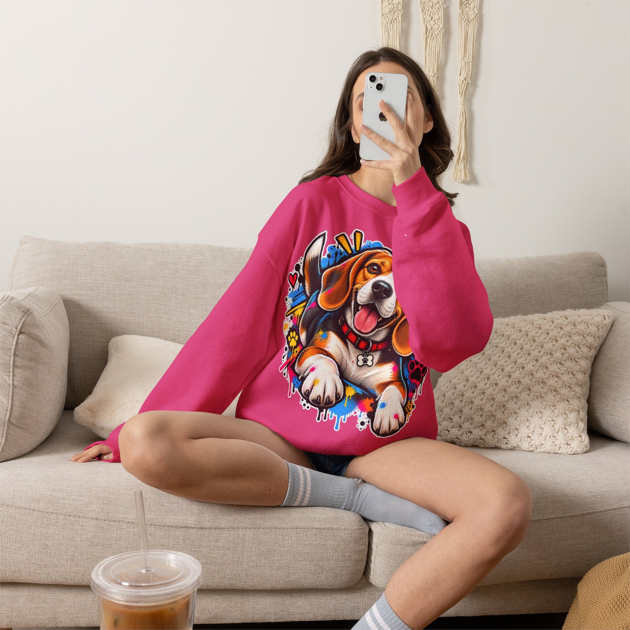 Sweatshirt Beagle – Beagle Coloré Graffiti