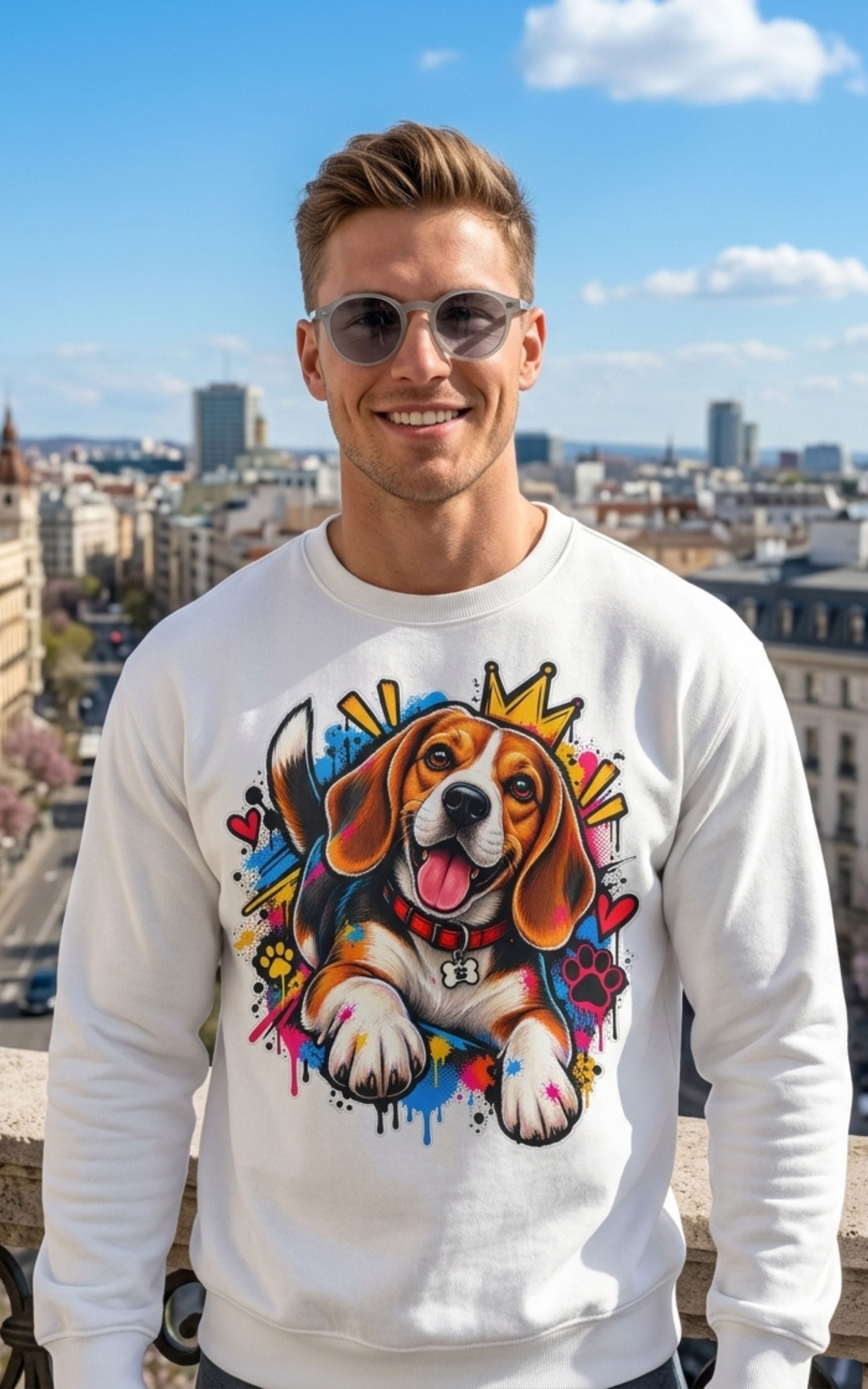 Sweatshirt Beagle – Beagle Coloré Graffiti