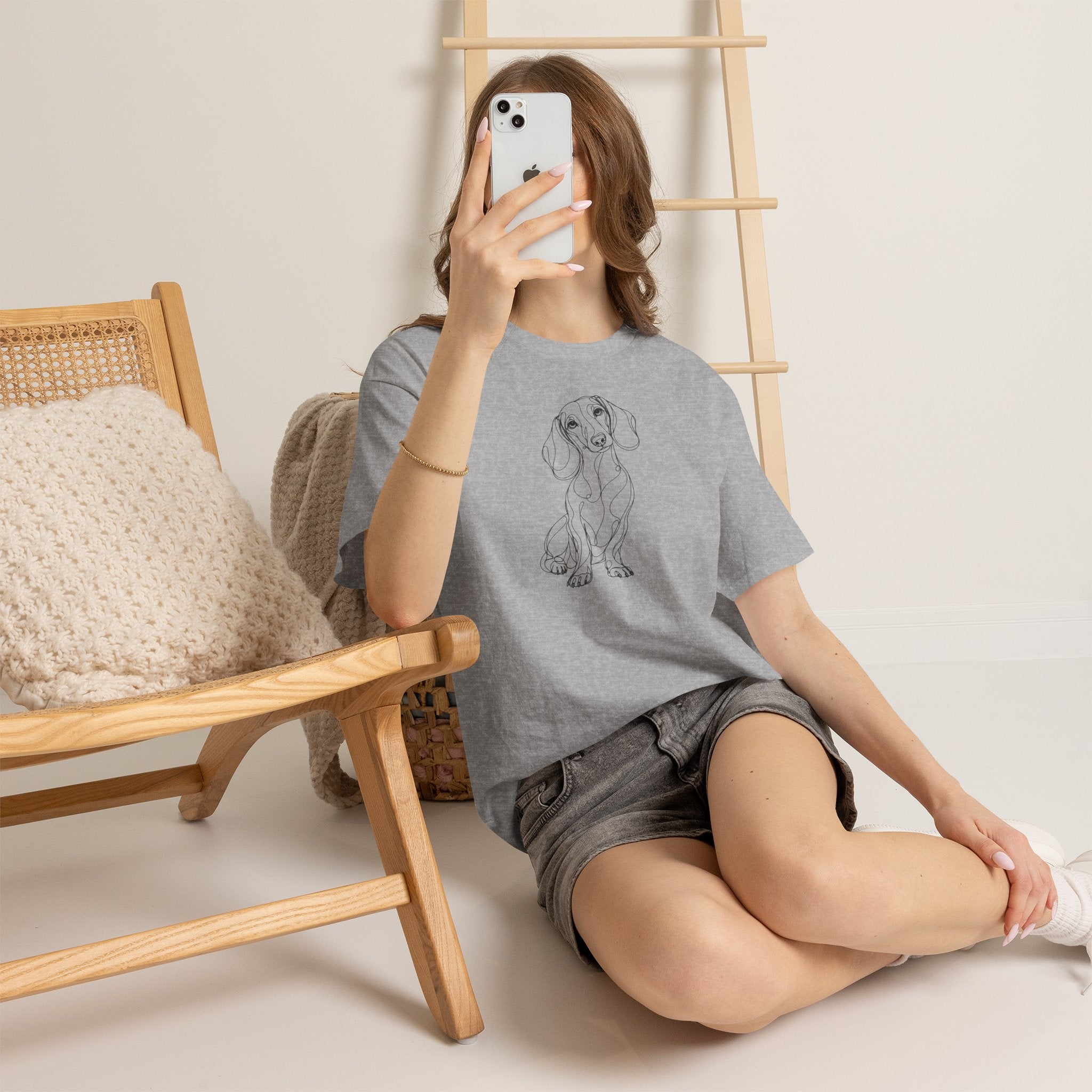T-Shirt Teckel – Illustration Trait Recto Verso