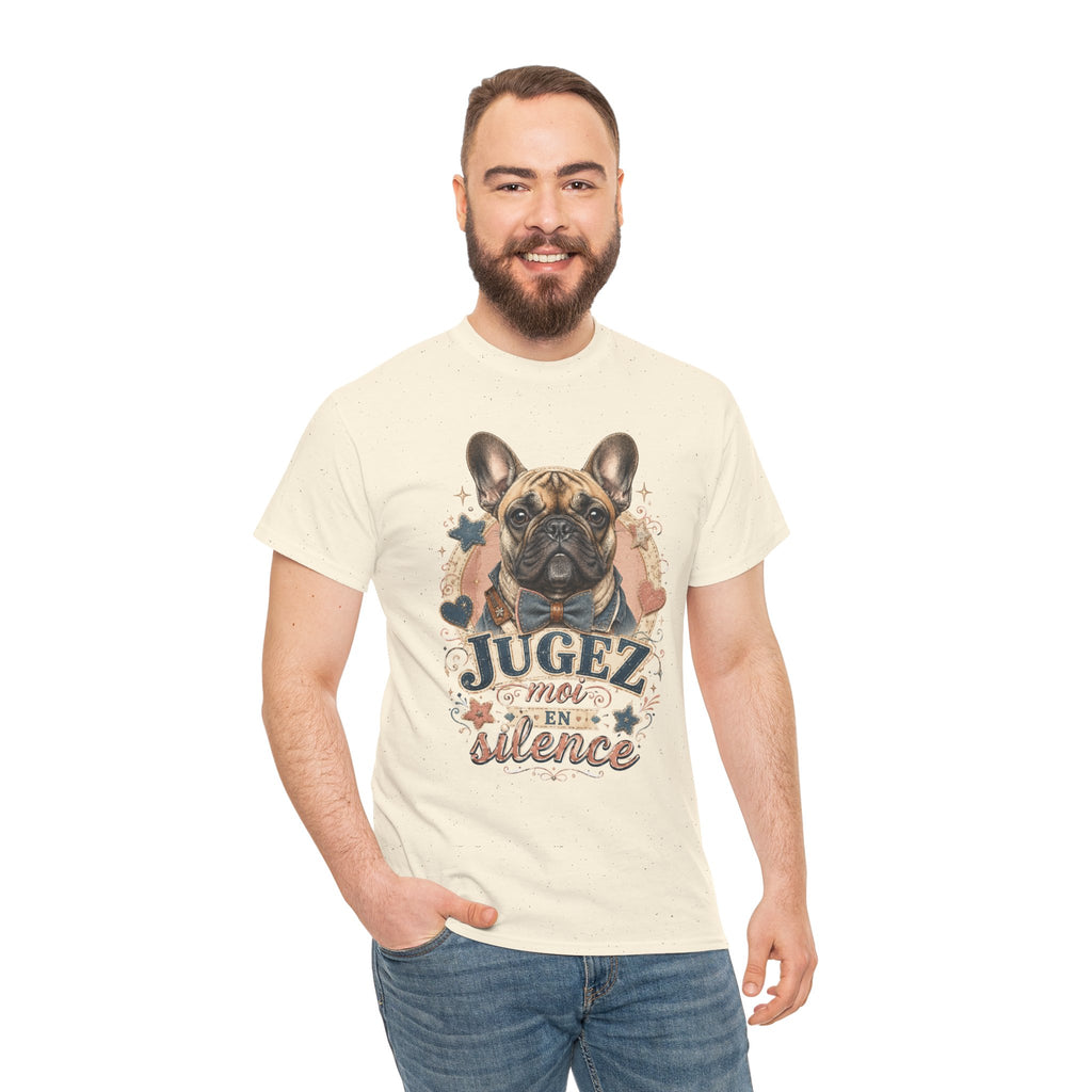T-Shirt Bouledogue Français Humour – Jugez-Moi En Silence