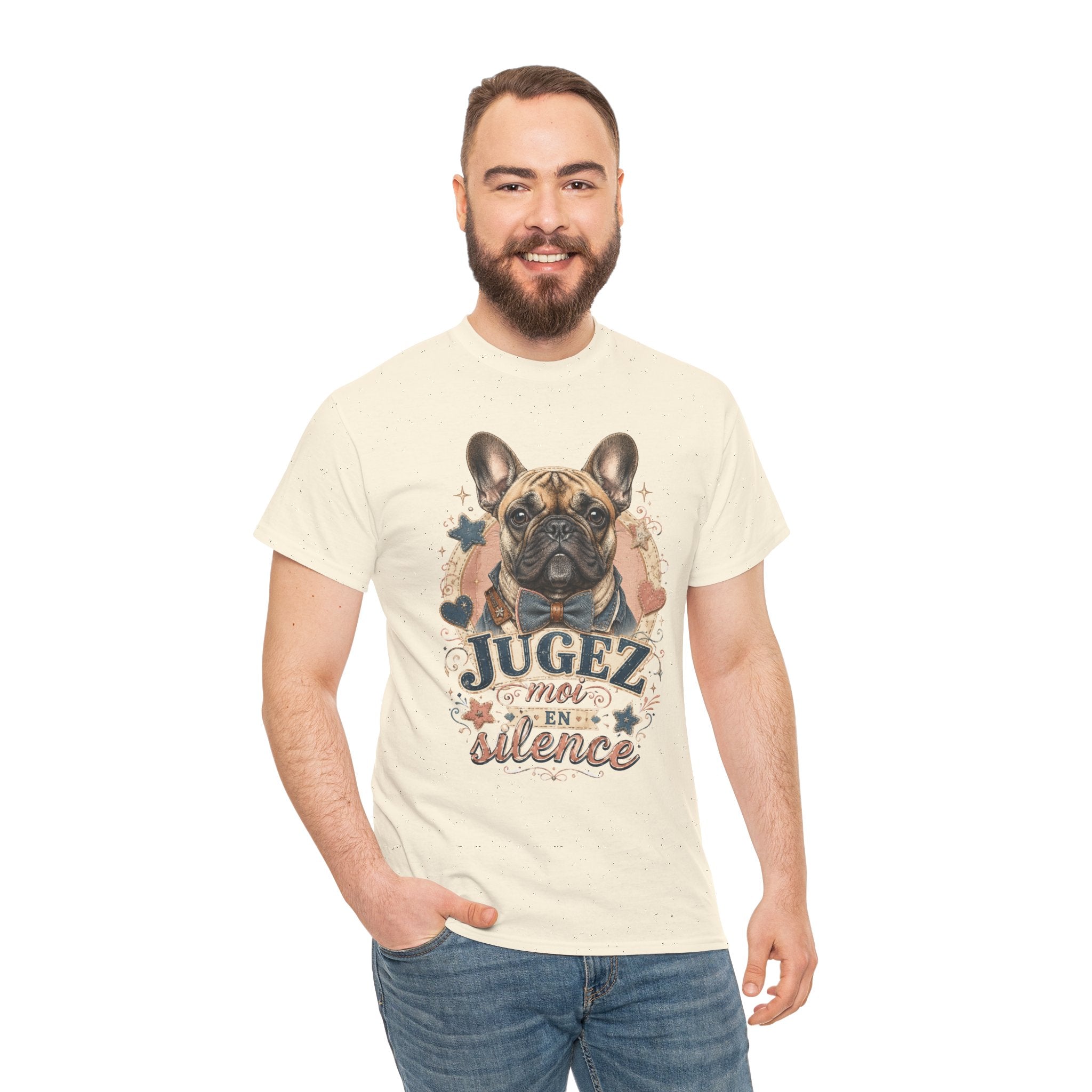 T-Shirt Bouledogue Français Humour – Jugez-Moi En Silence