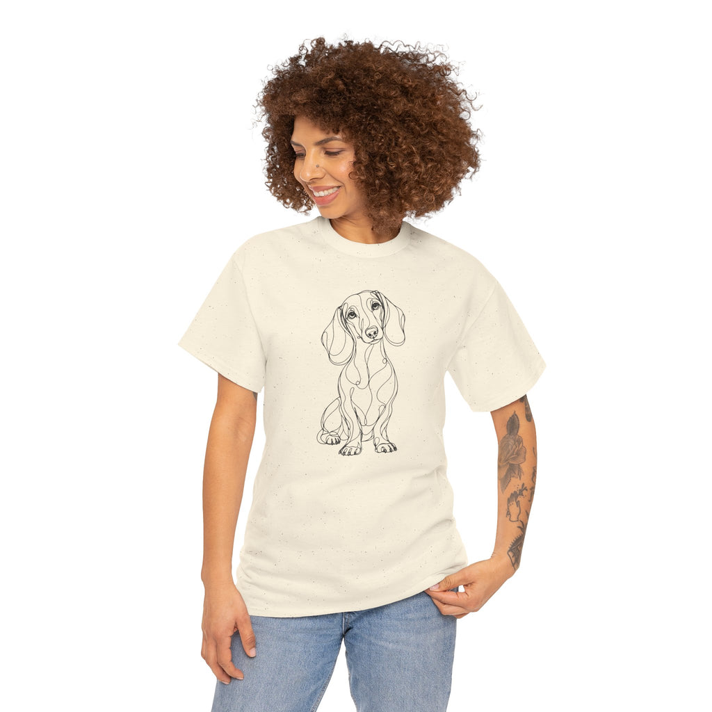 T-Shirt Teckel – Illustration Trait Recto Verso