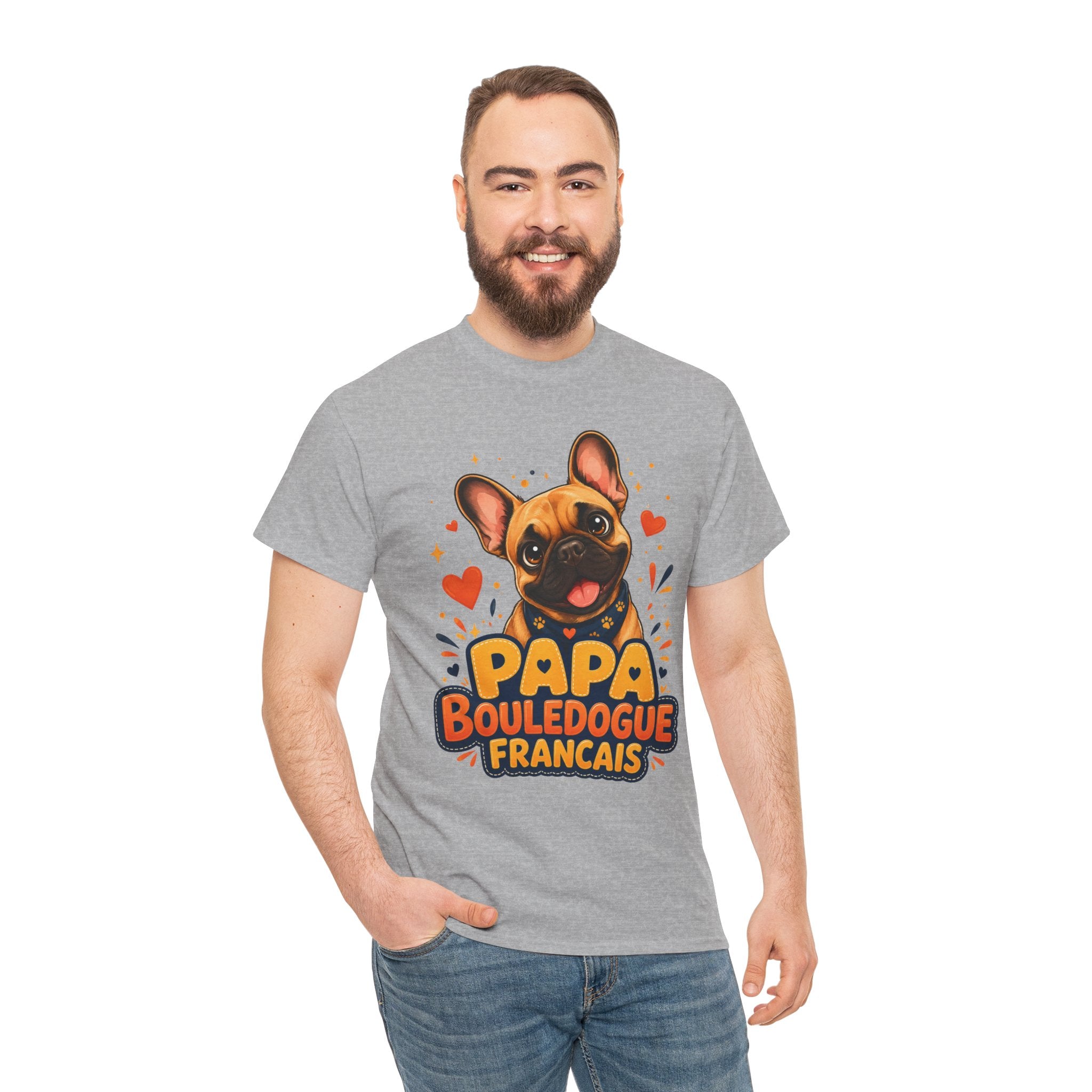 T-Shirt Homme Bouledogue Français – Papa Frenchie Cadeau