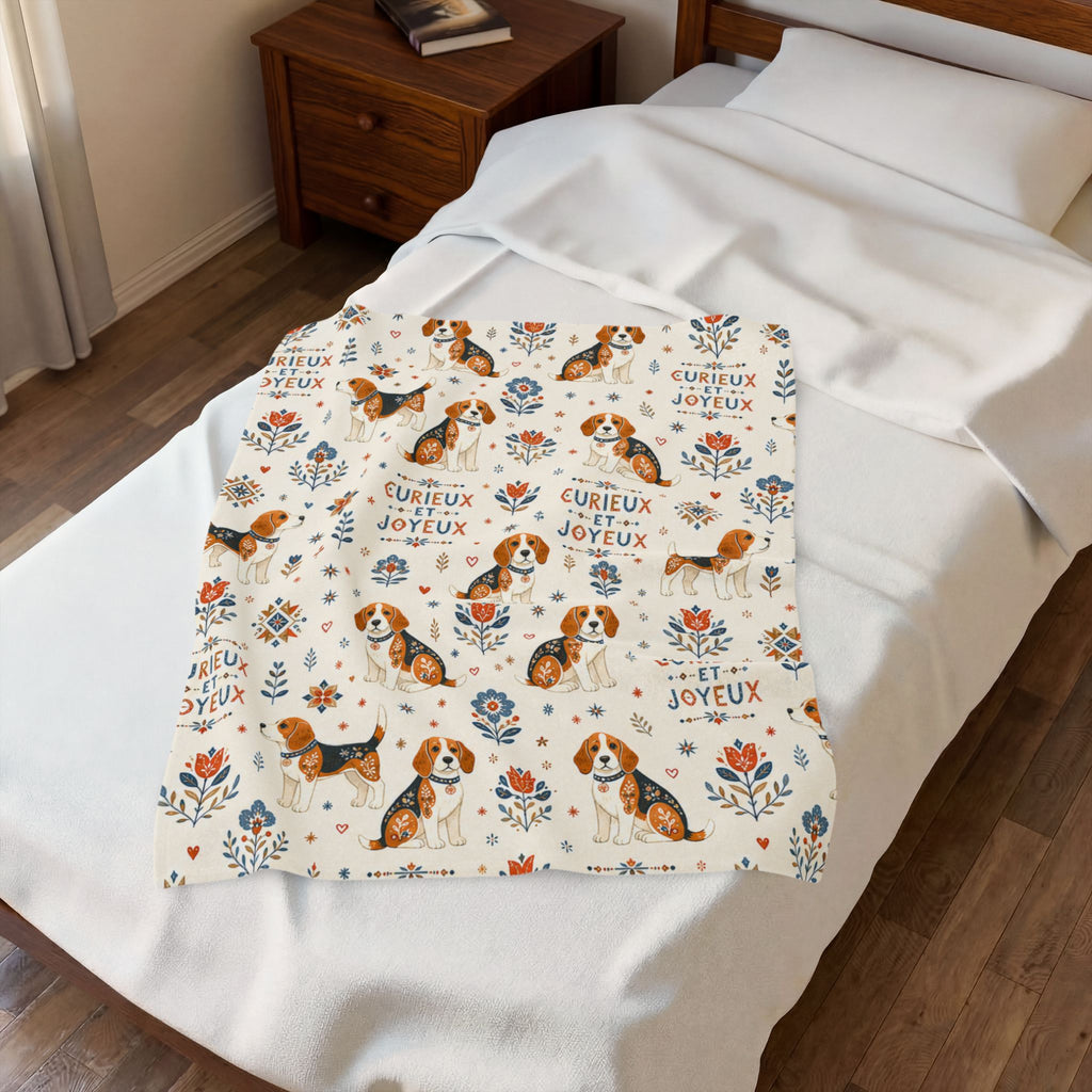 Couverture Velours Peluche Beagle - Chien Beagle