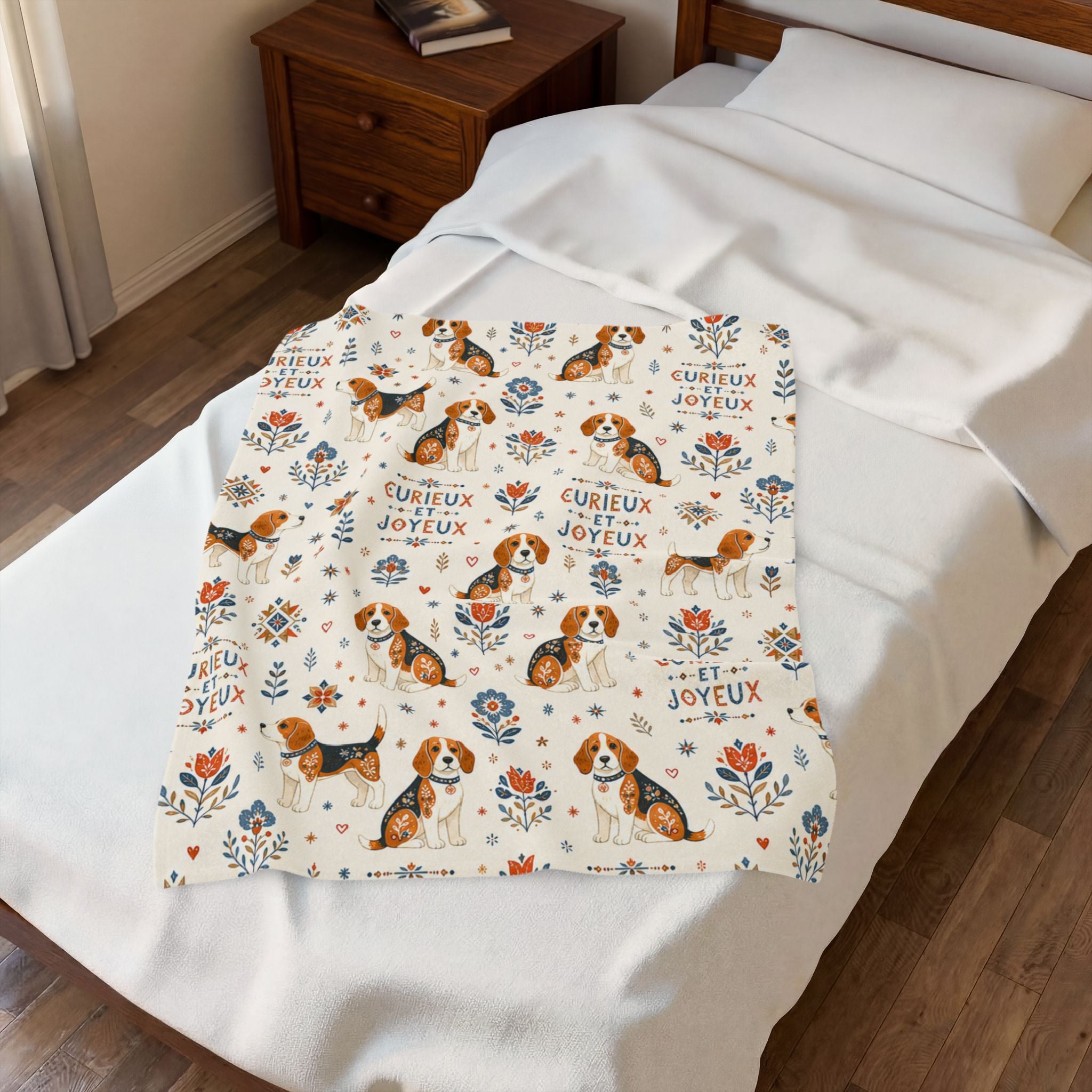 Couverture Velours Peluche Beagle - Chien Beagle