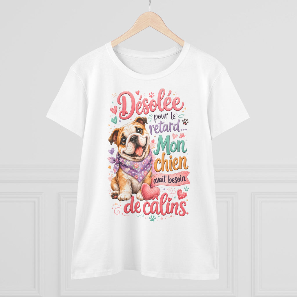 French Bulldog T-Shirt Désolée pour le retard, mon chien avait besoin de câlins