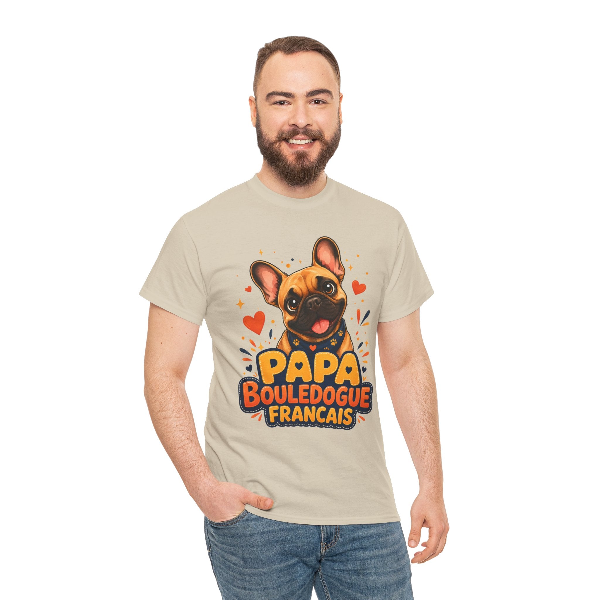 T-Shirt Homme Bouledogue Français – Papa Frenchie Cadeau