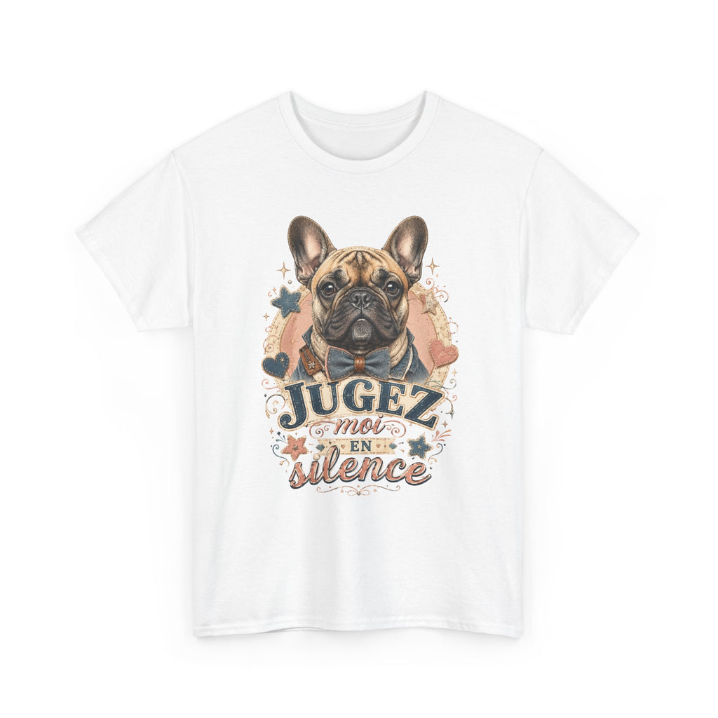 T-Shirt Bouledogue Français Humour – Jugez-Moi En Silence