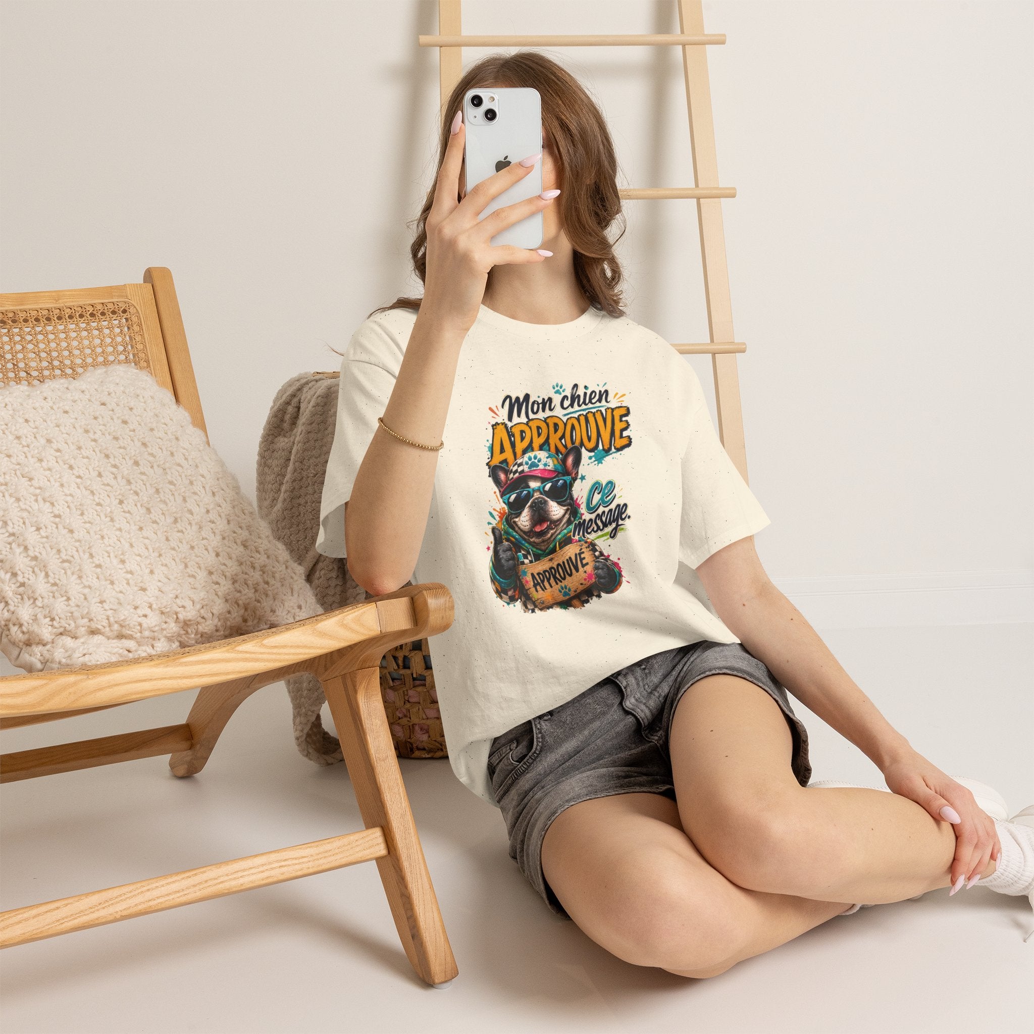 French Bulldog Mon chien approuve ce message Cute Dog Lover Shirt