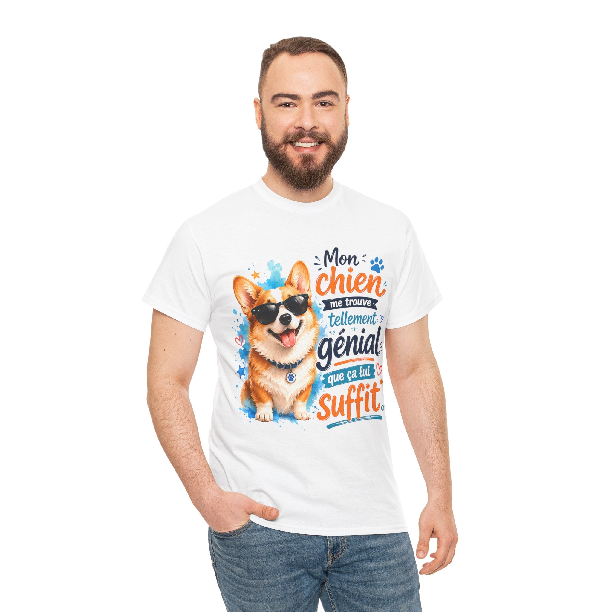 Corgi Graphic TeeShirt Mon chien me trouve tellement génial que ça lui suffit